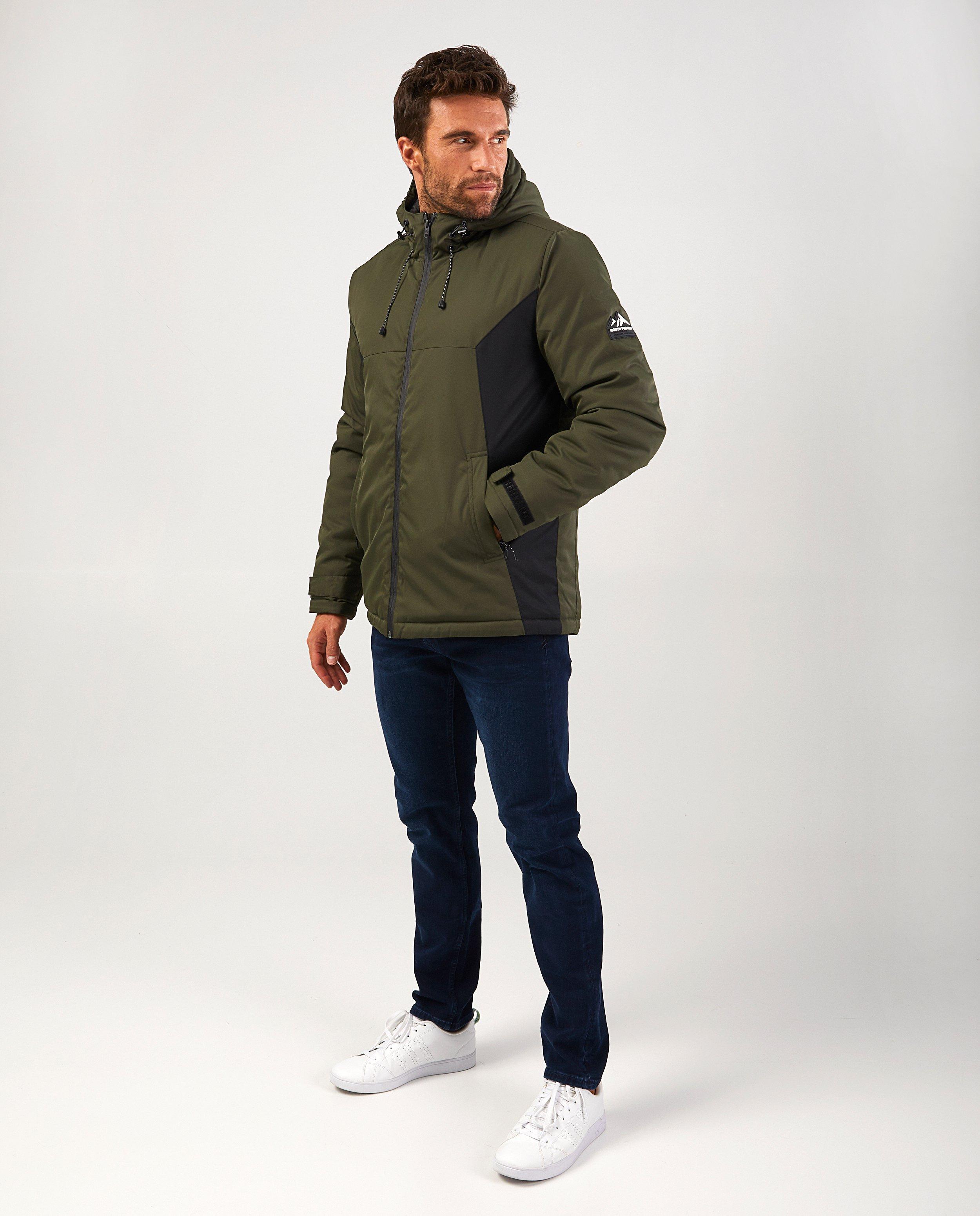 Manteau d'hiver kaki-noir avec polaire - D&eacute;tails du produit - khaki - image num&eacute;ro 1