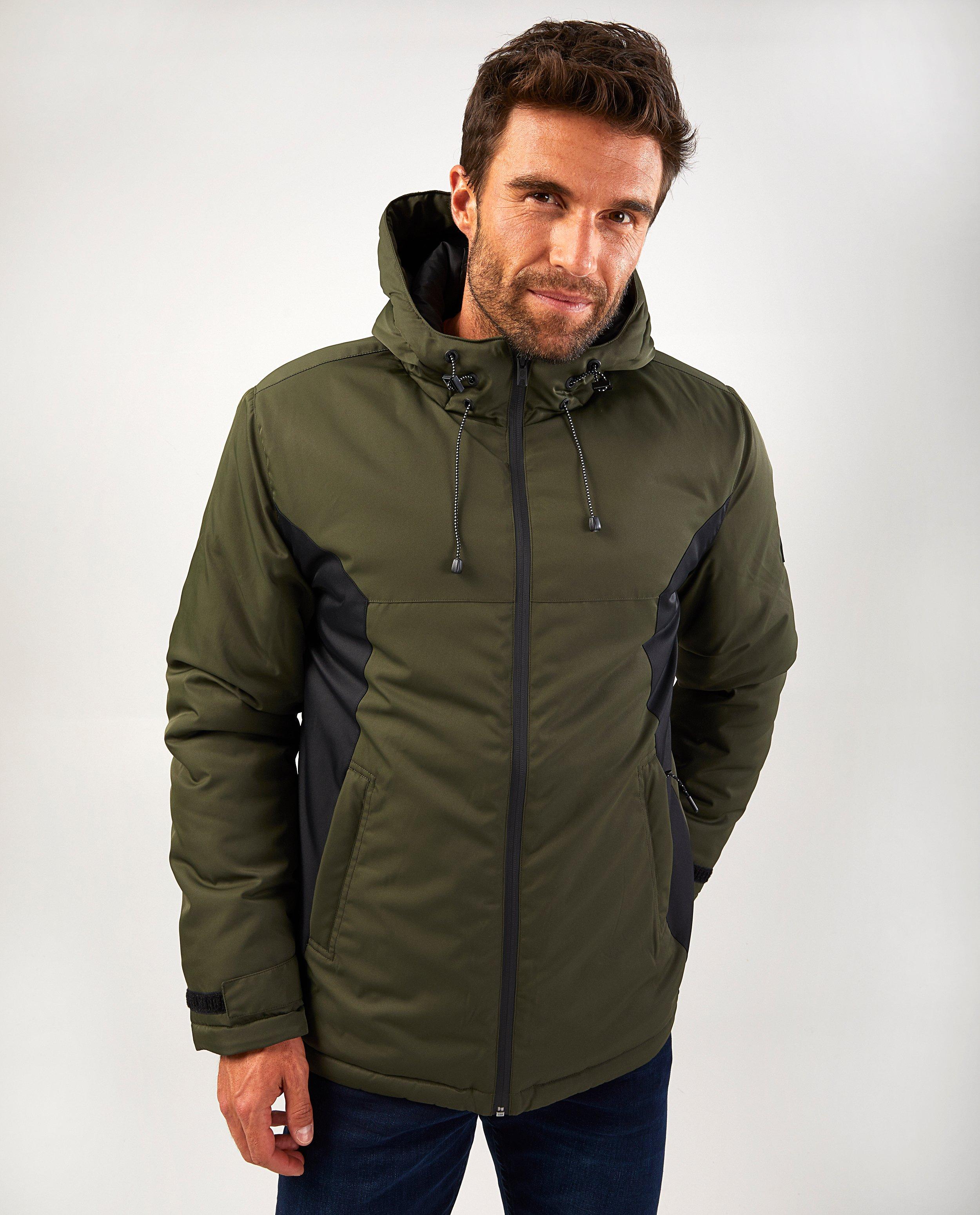 Manteau d'hiver kaki-noir avec polaire - D&eacute;tails du produit - khaki - image num&eacute;ro 2