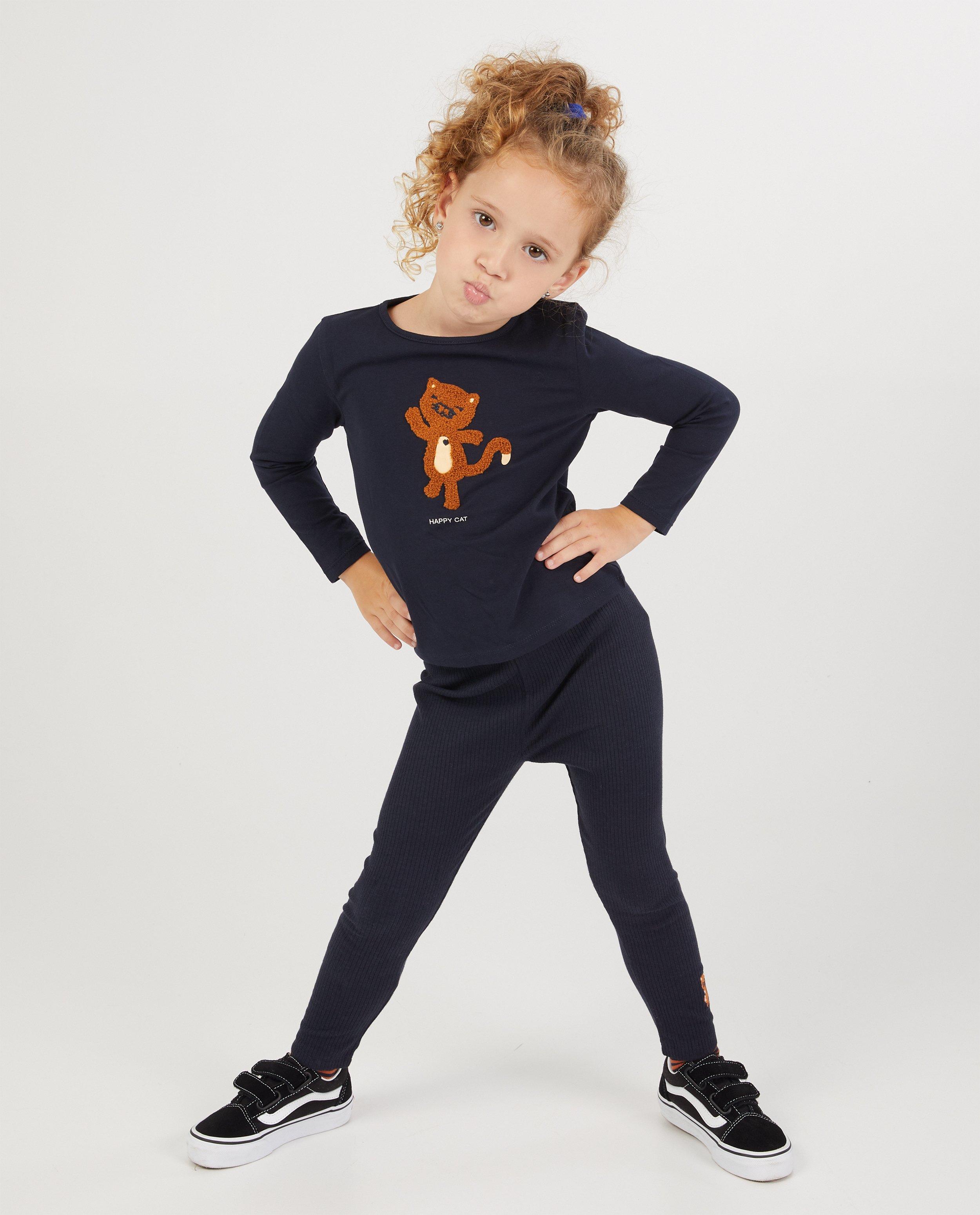 Oranje longsleeve van biokatoen - met print - Milla Star