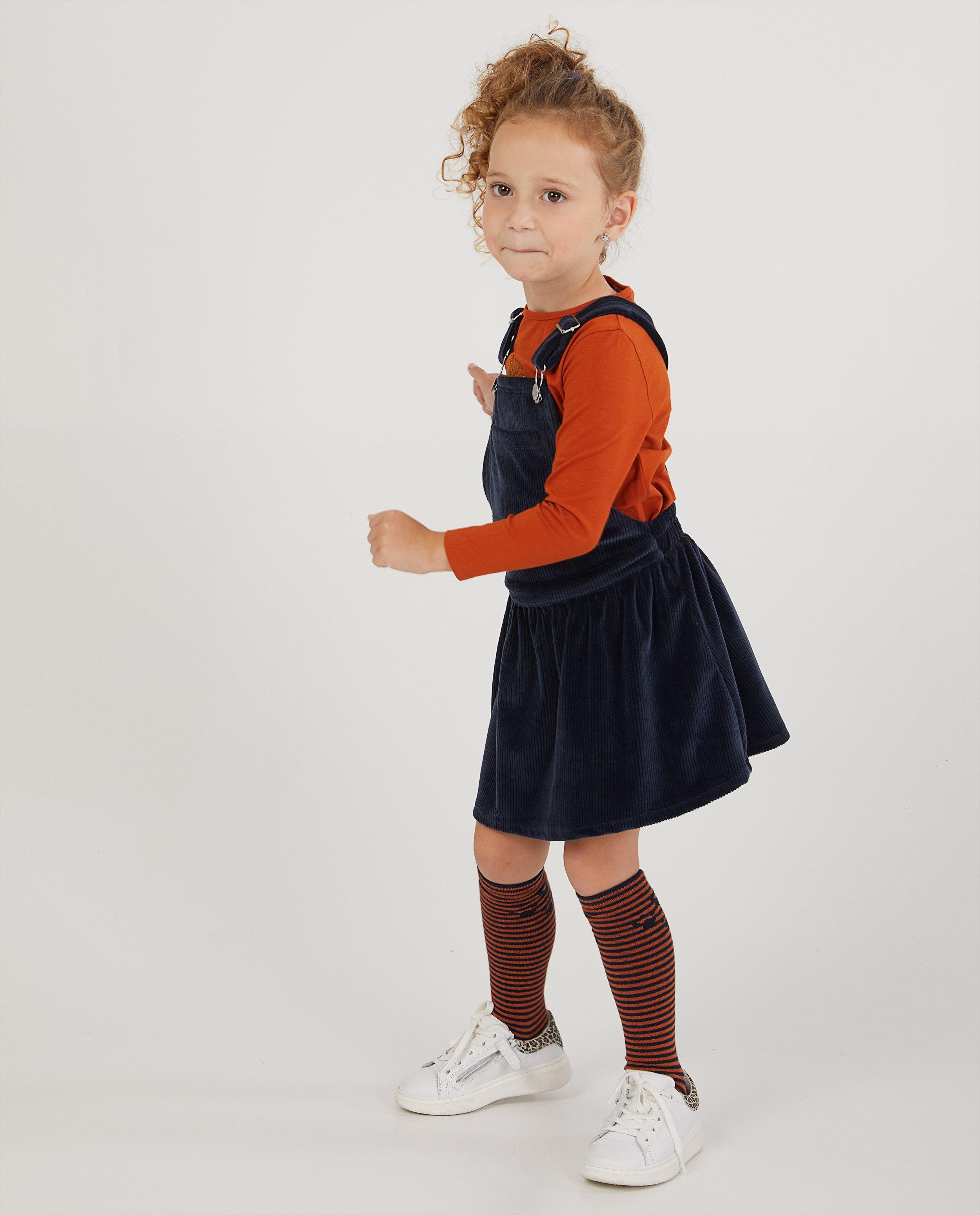 Robe-salopette bleu foncé - en velours côtelé - Milla Star