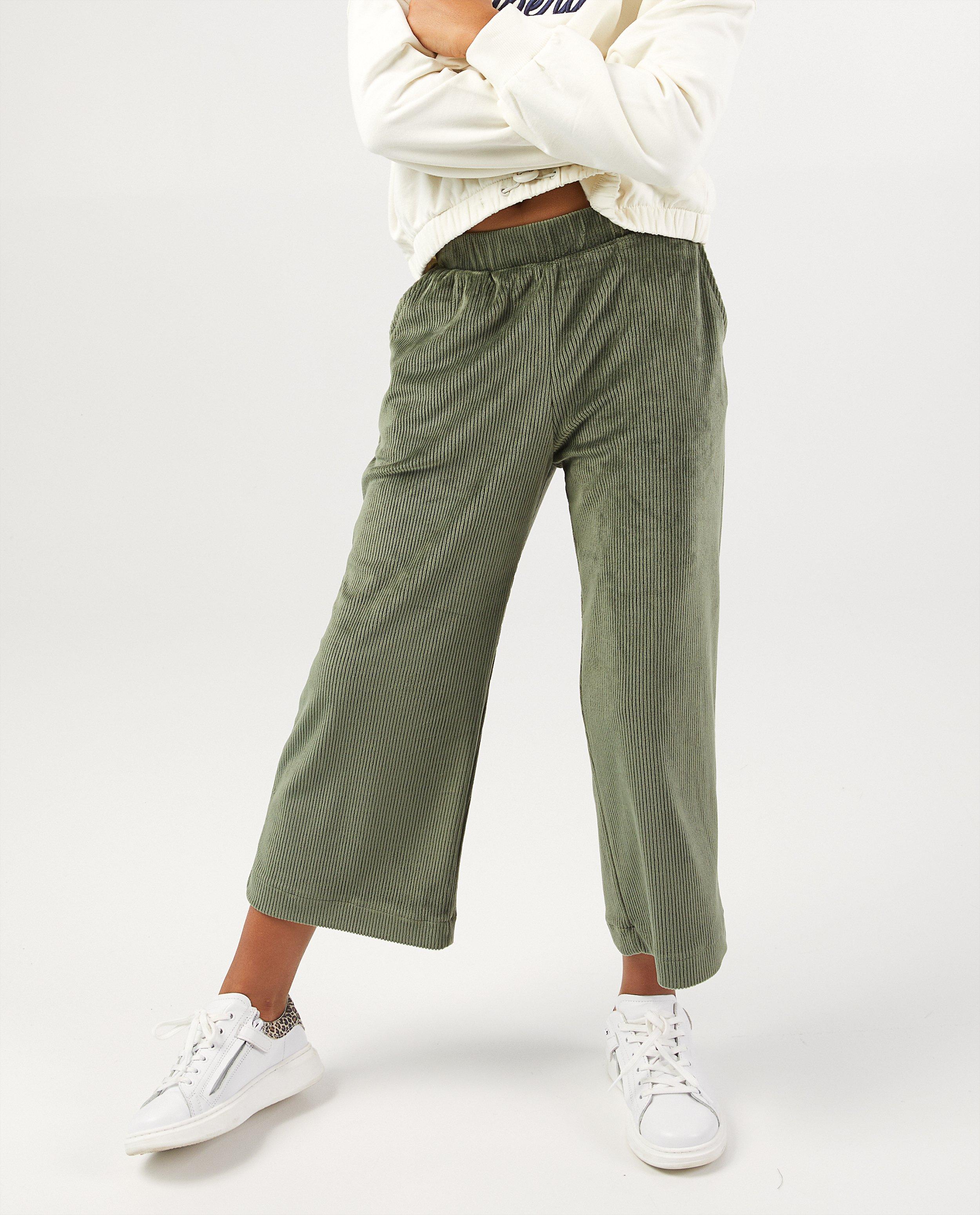 Groene broek van ribfluweel