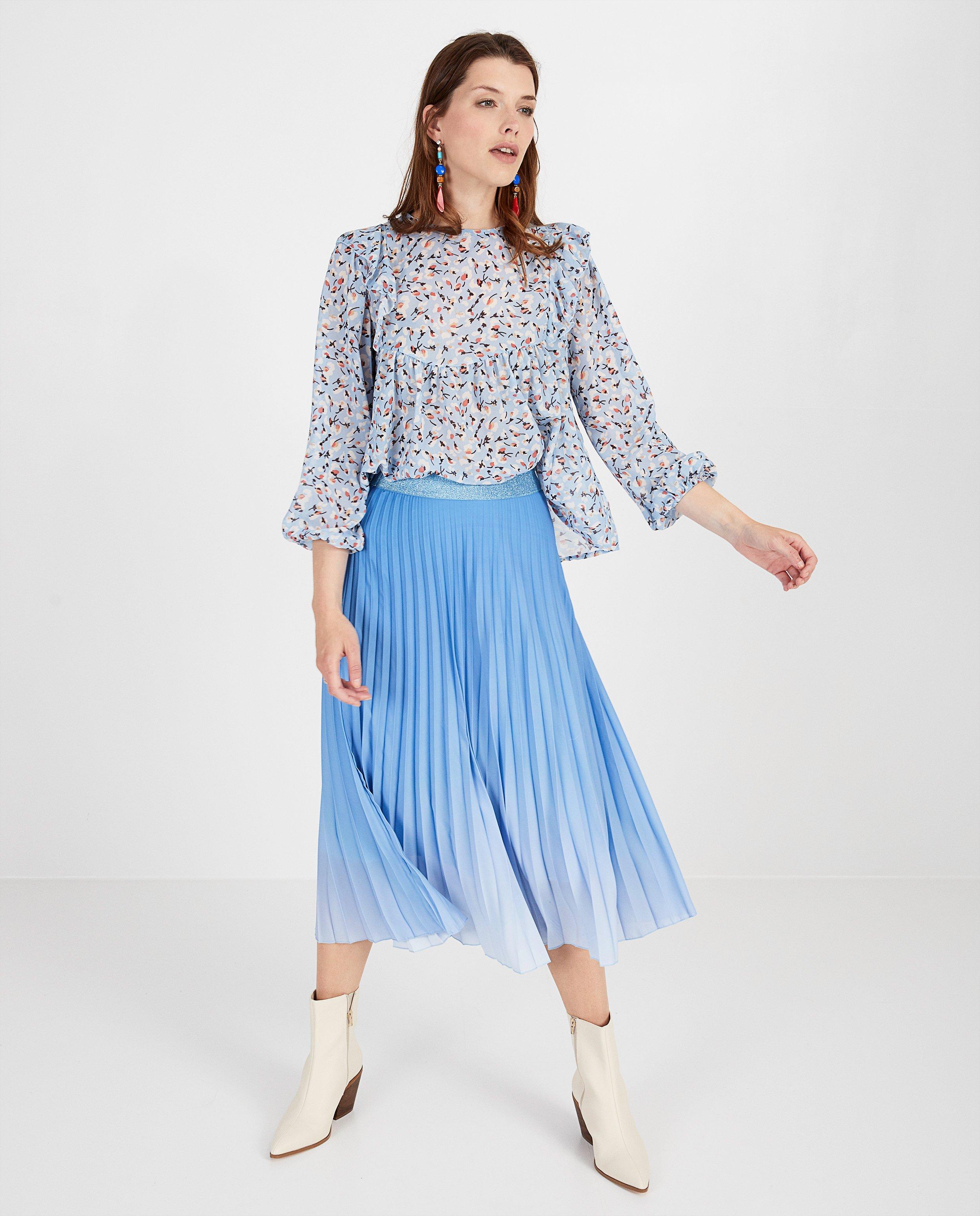 Blauwe pliss&eacute;rok Ella Italia - Product Detail - blauw - afbeelding nummer 1