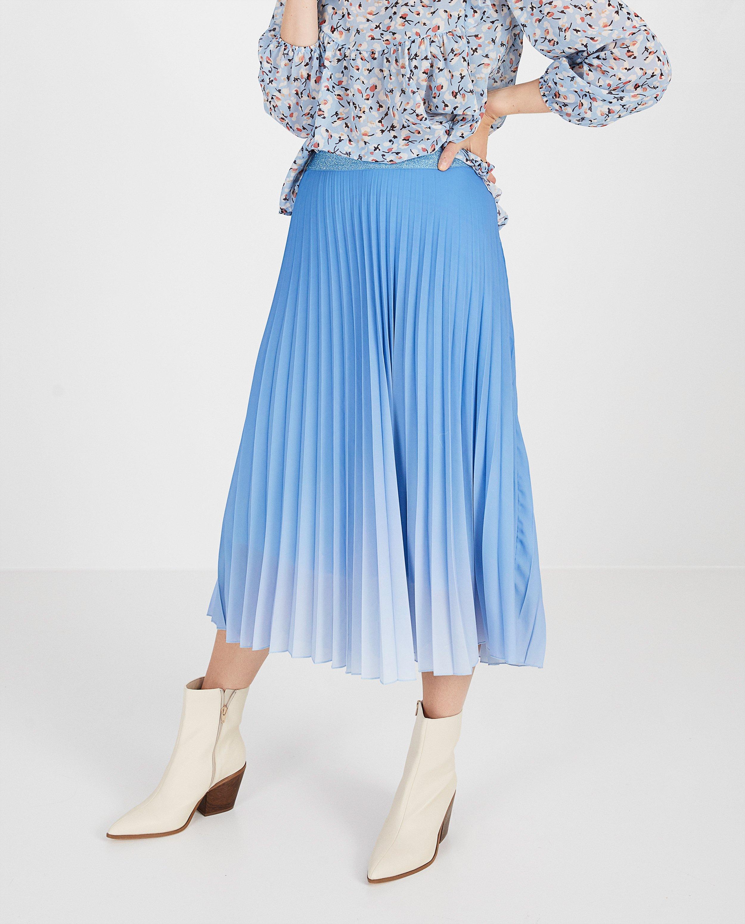 Blauwe pliss&eacute;rok Ella Italia - Product Detail - blauw - afbeelding nummer 2