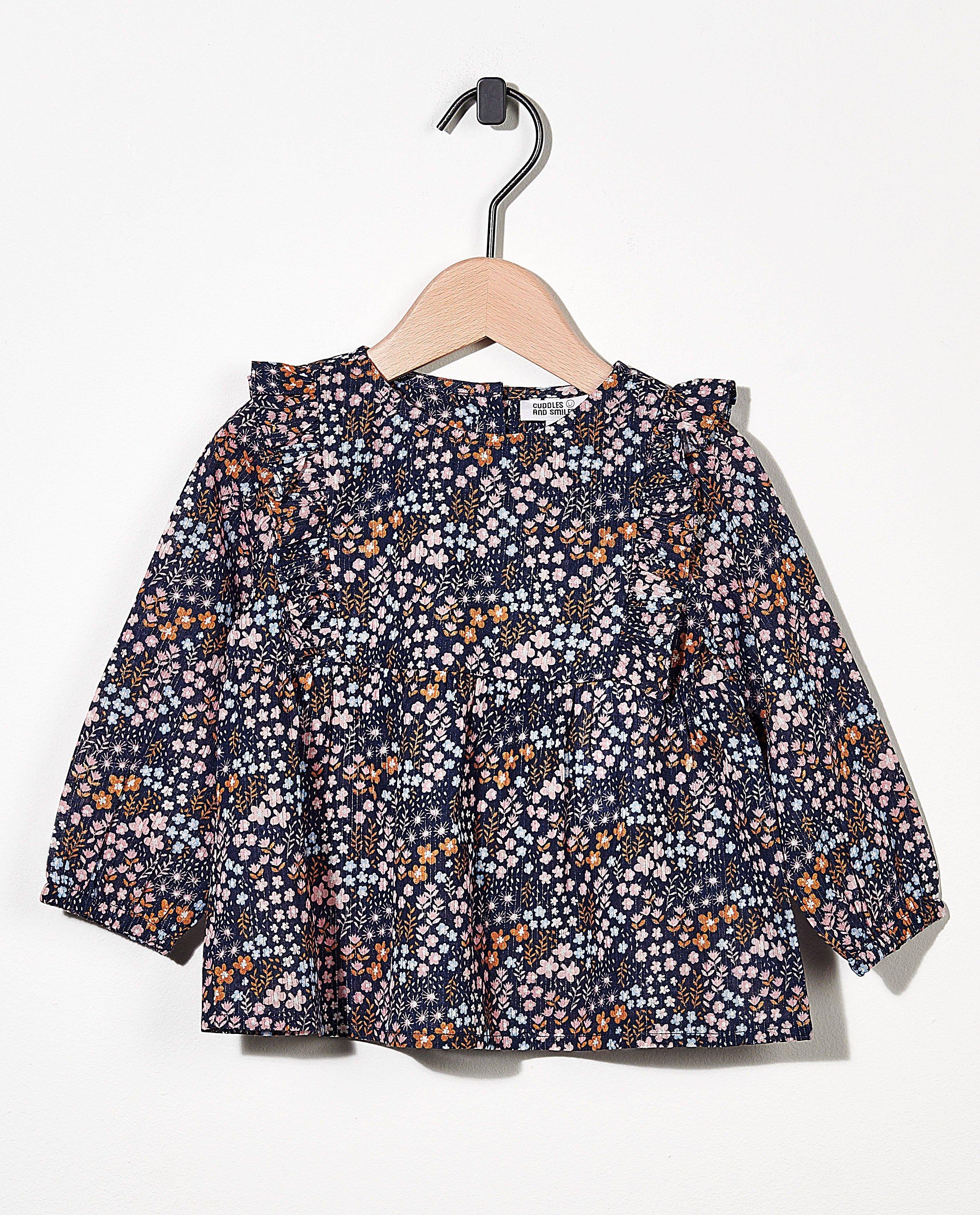 Blouse bleue avec imprimé - et fil métallisé - Cuddles and Smiles