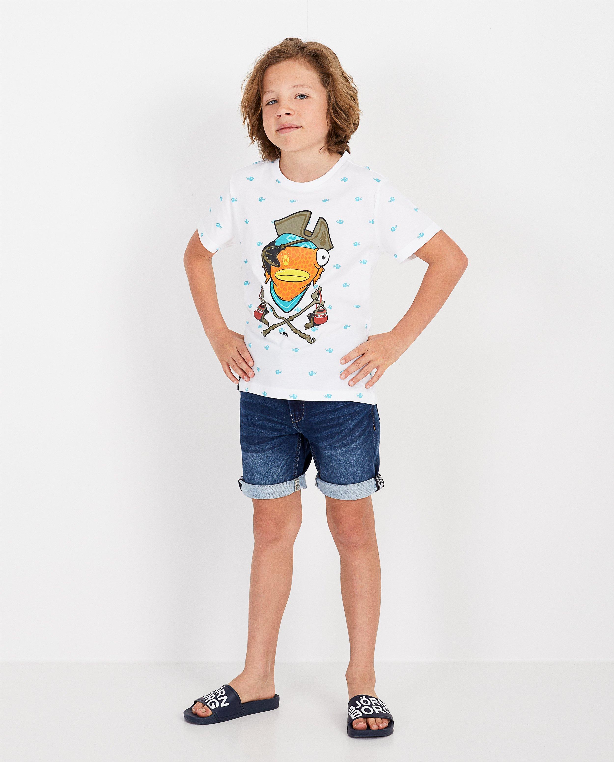 Wit T-shirt met print Fortnite - Fishtick - Fortnite