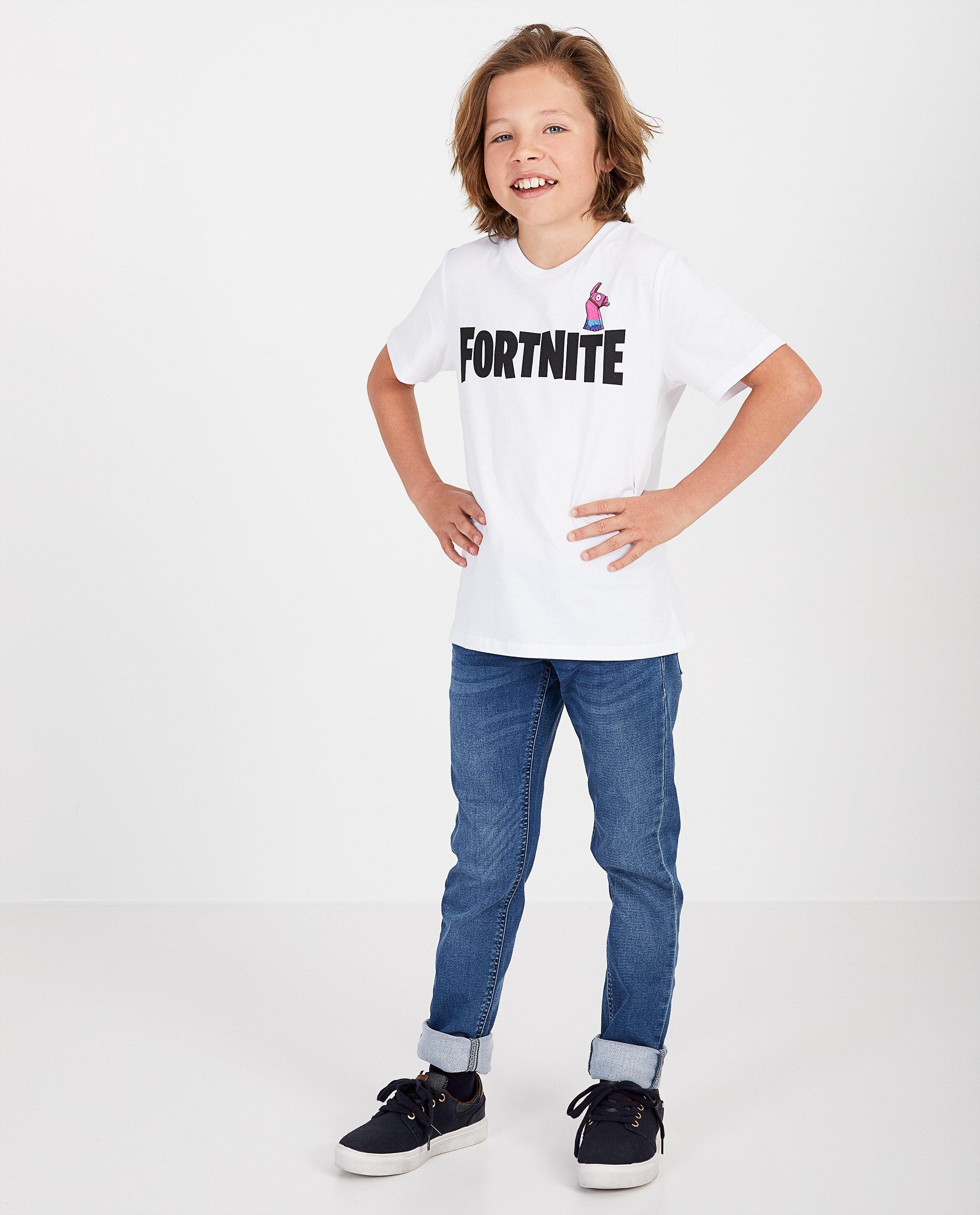 T-shirt blanc, inscription Fortnite - D&eacute;tails du produit - blanc - image num&eacute;ro 1