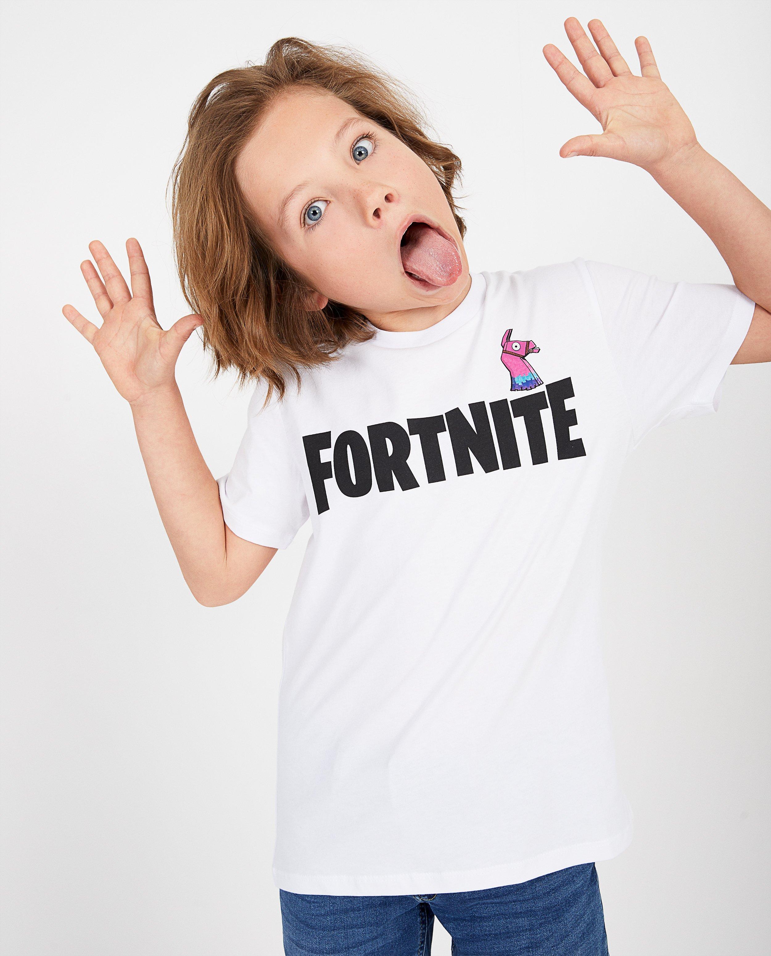 T-shirt blanc, inscription Fortnite - D&eacute;tails du produit - blanc - image num&eacute;ro 2