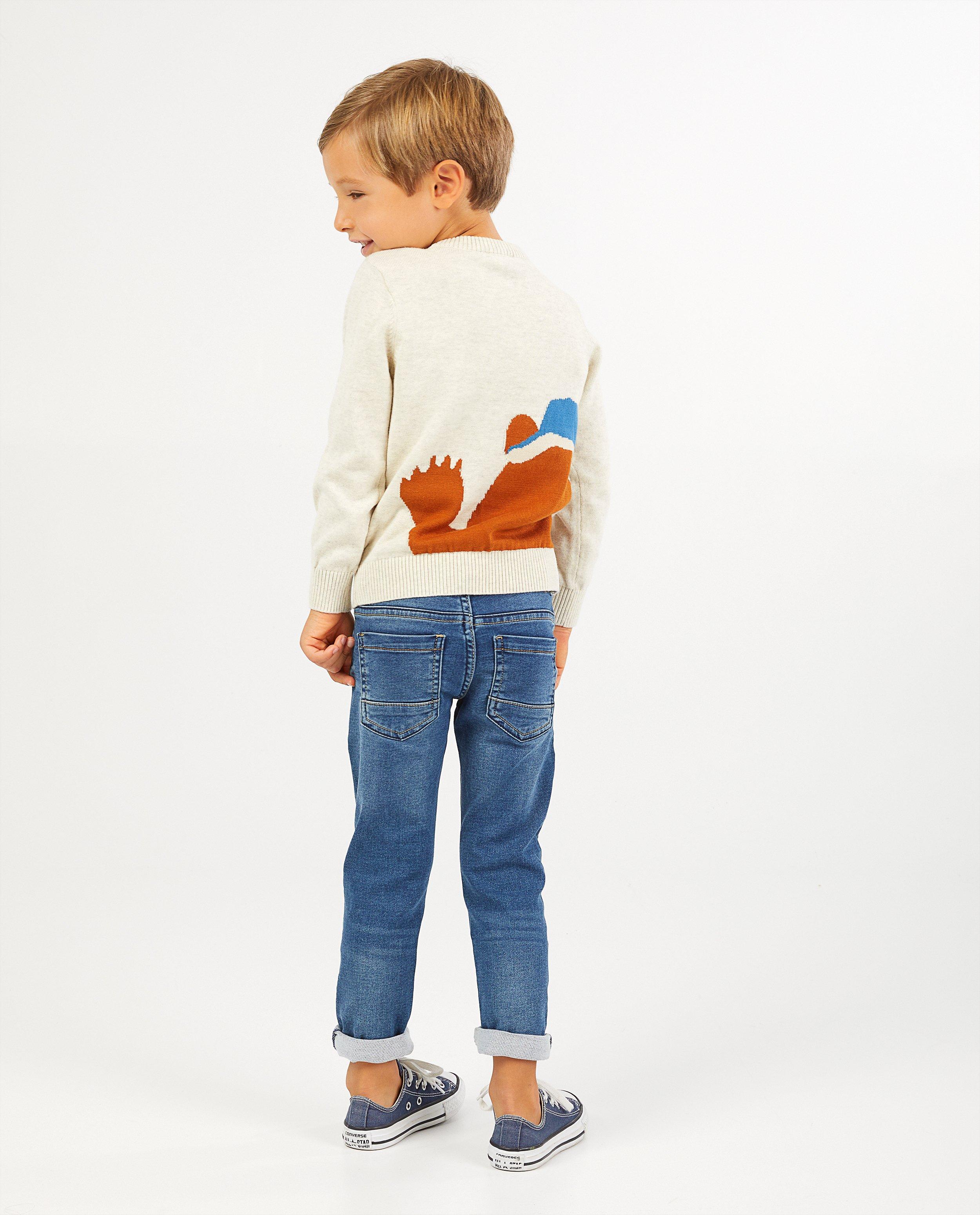 Pull écru en coton bio - avec imprimé - Kidz Nation