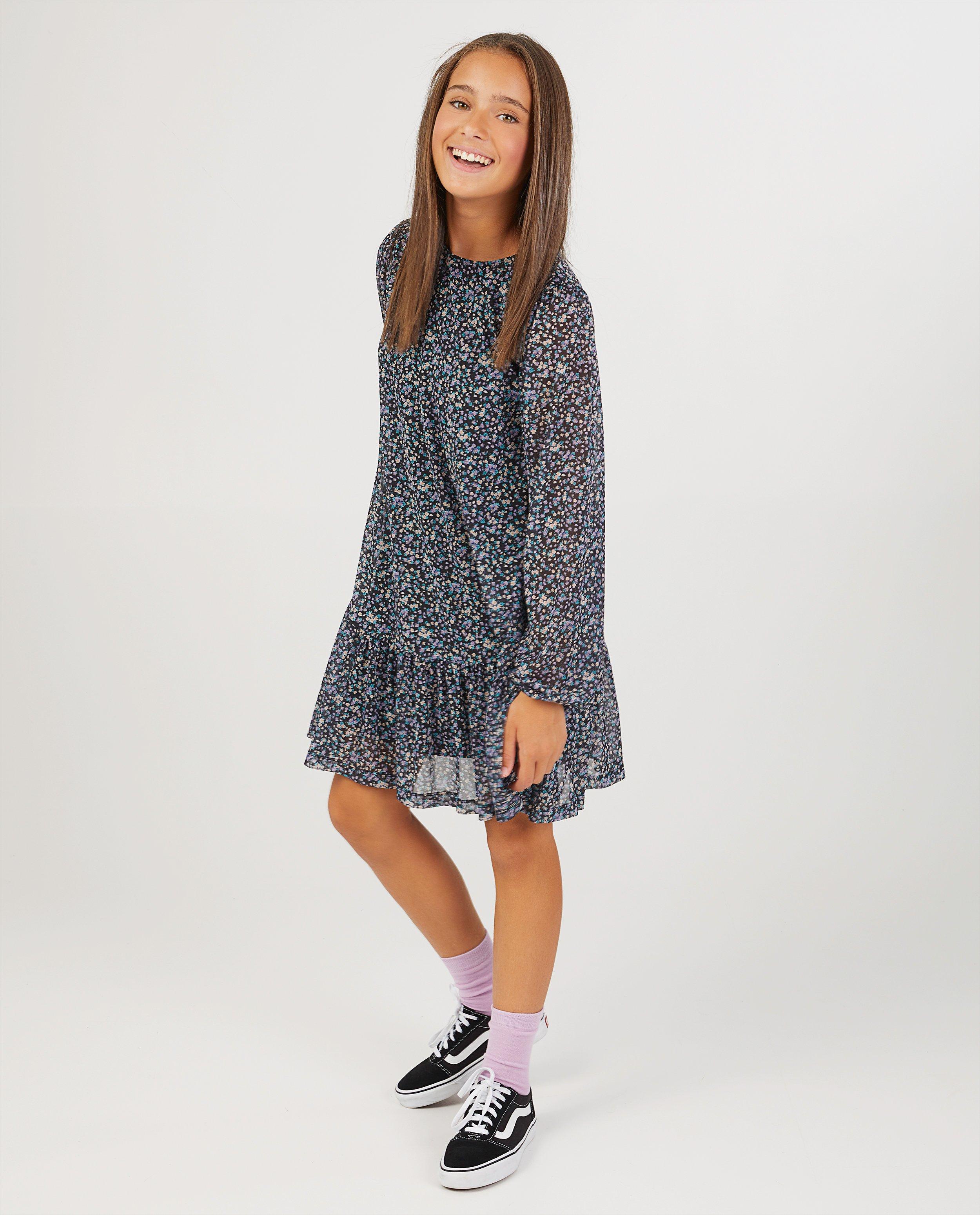 Zwarte jurk met bloemenprint - allover - Groggy