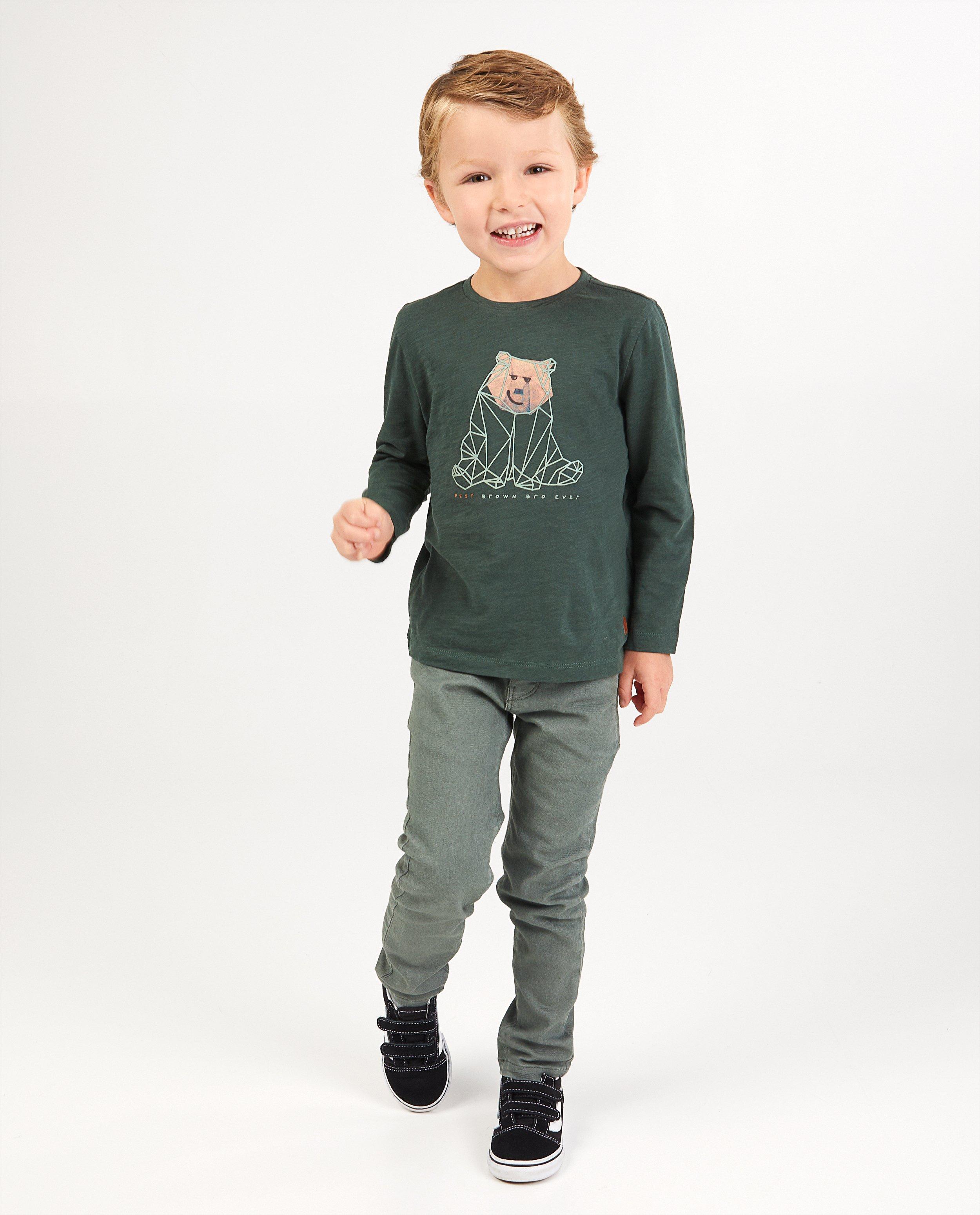 T-shirt vert foncé à manches longues Vic - imprimé spécial - Vic le Viking