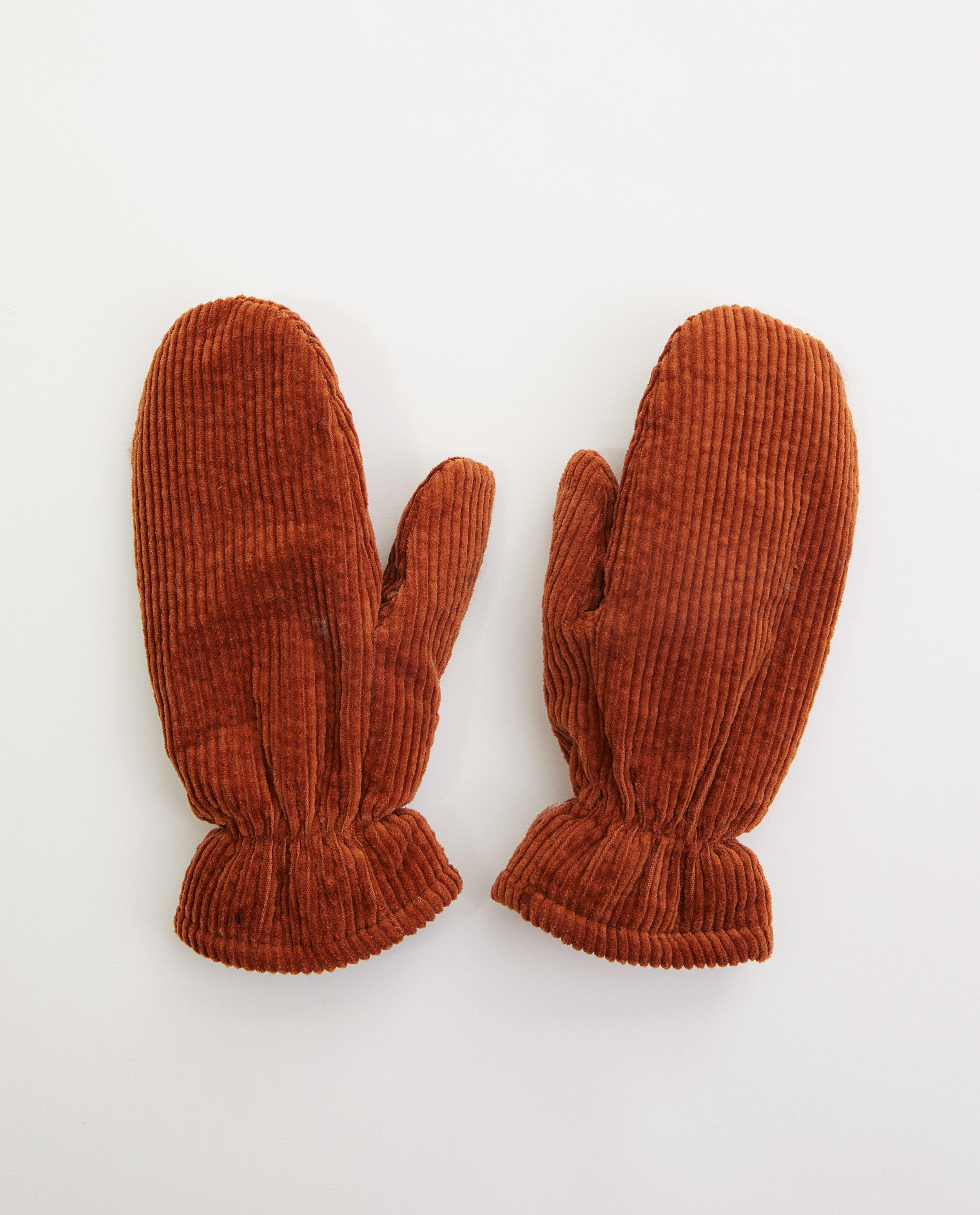 Wanten van ribfluweel Pieces - bruin - Pieces