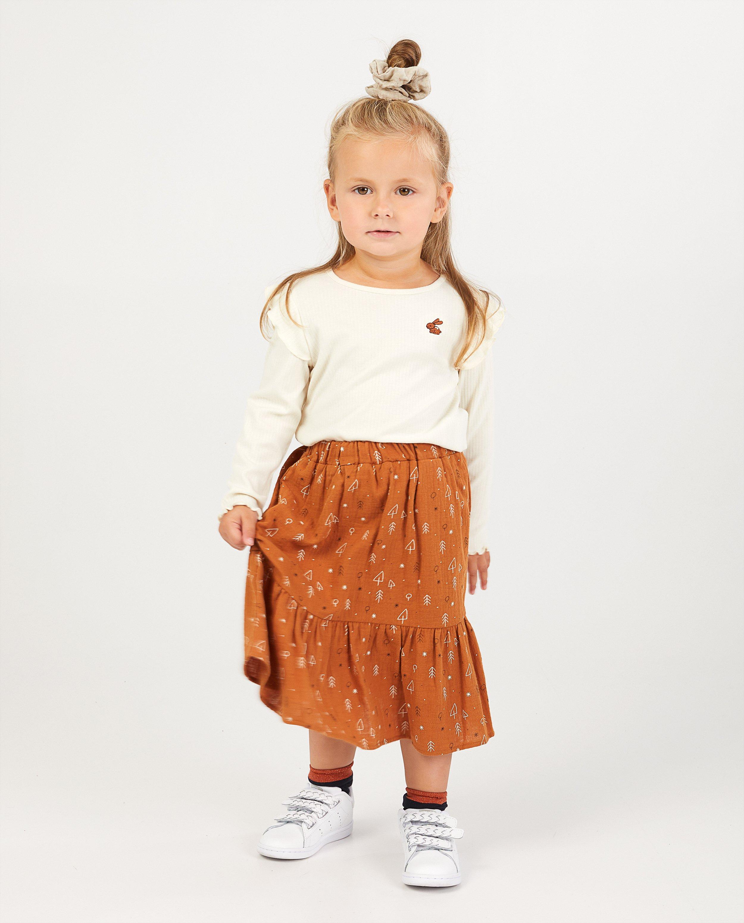 Bruine rok met print - allover print - Milla Star
