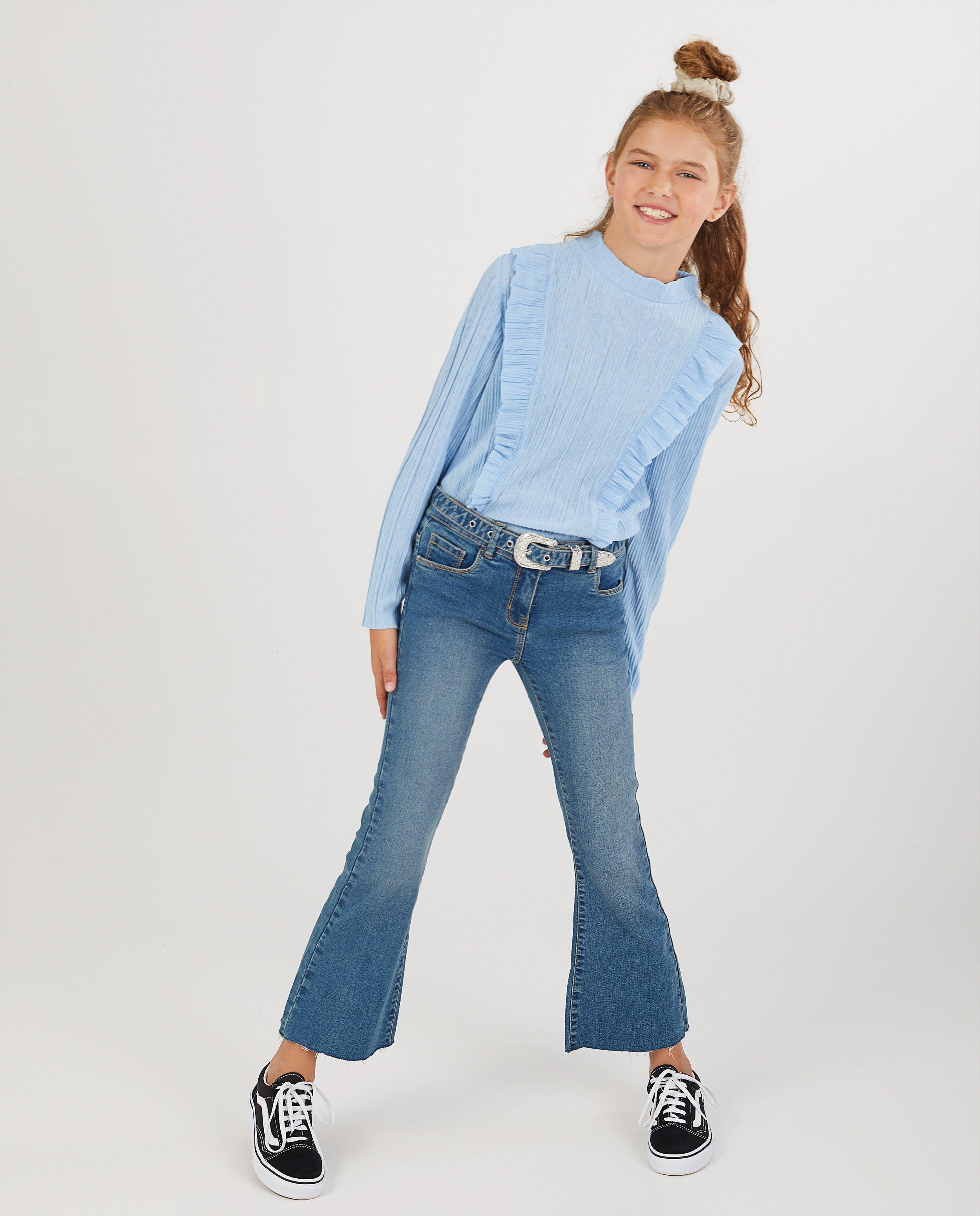 Witte longsleeve met ruches - Ribbels - Fish & Chips