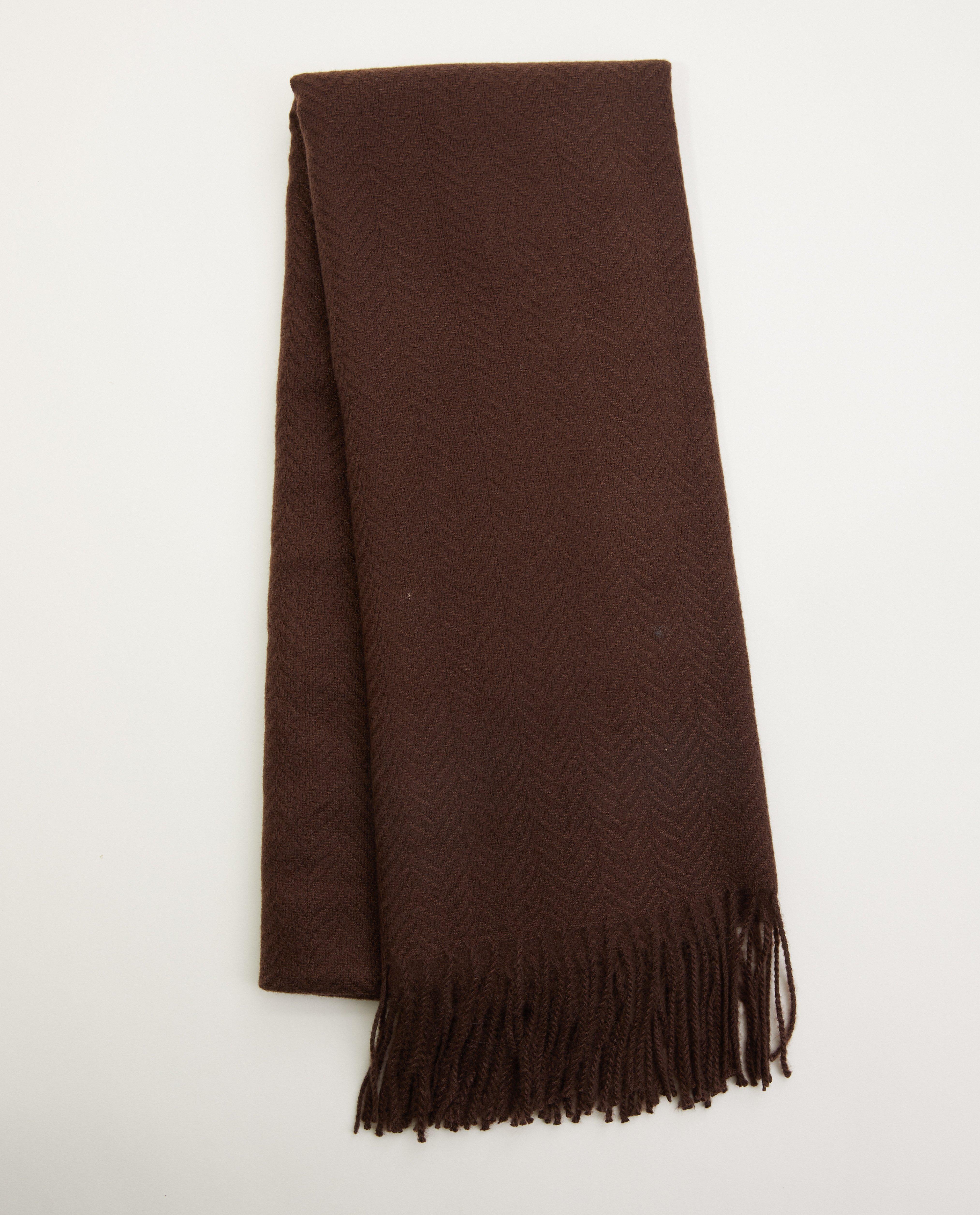 Écharpe brune Pieces - motif chevrons - Pieces