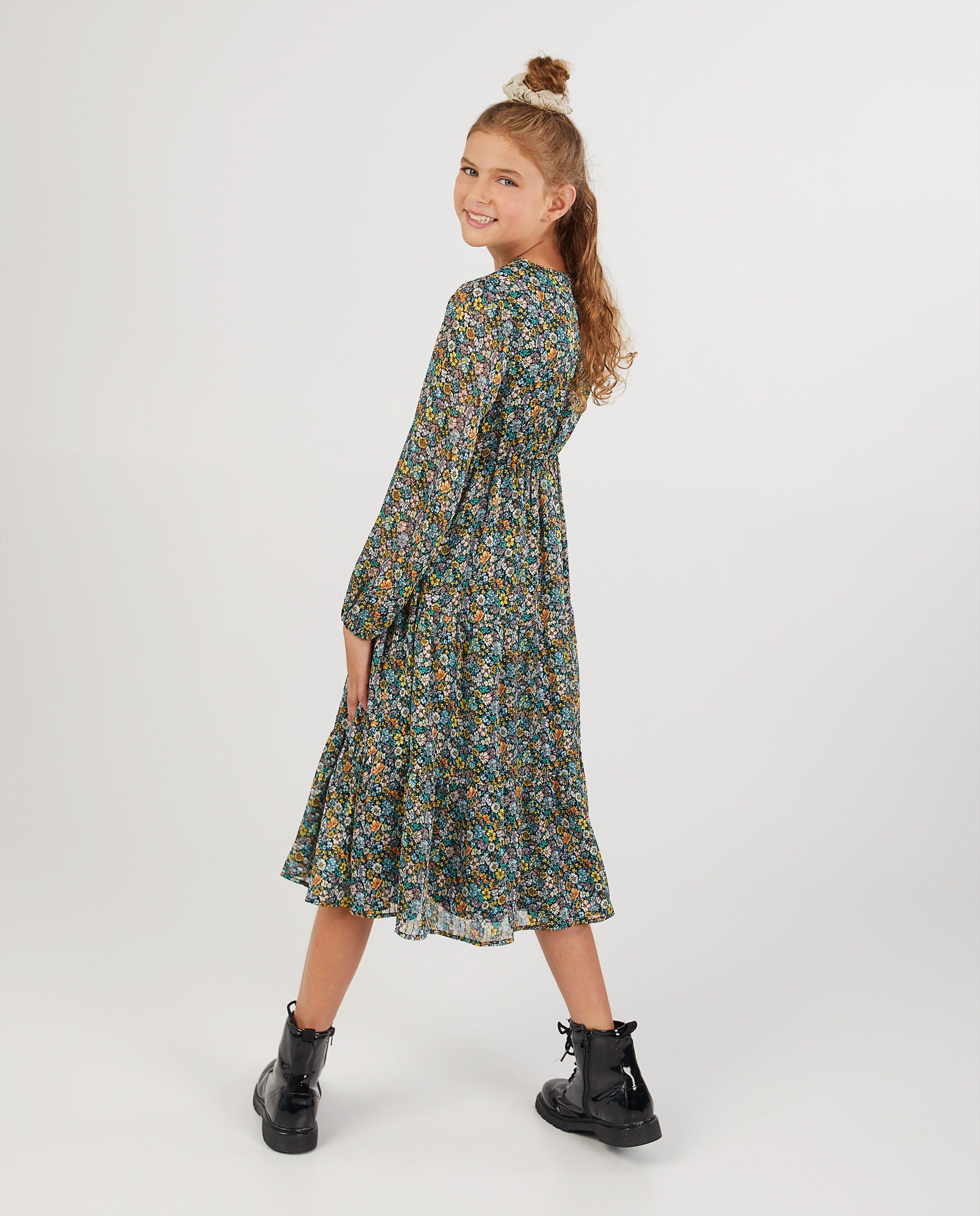 Robes - Robe noire avec imprimé fleuri