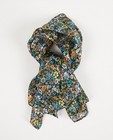 Zwarte sjaal met bloemenprint - allover - Fish & Chips