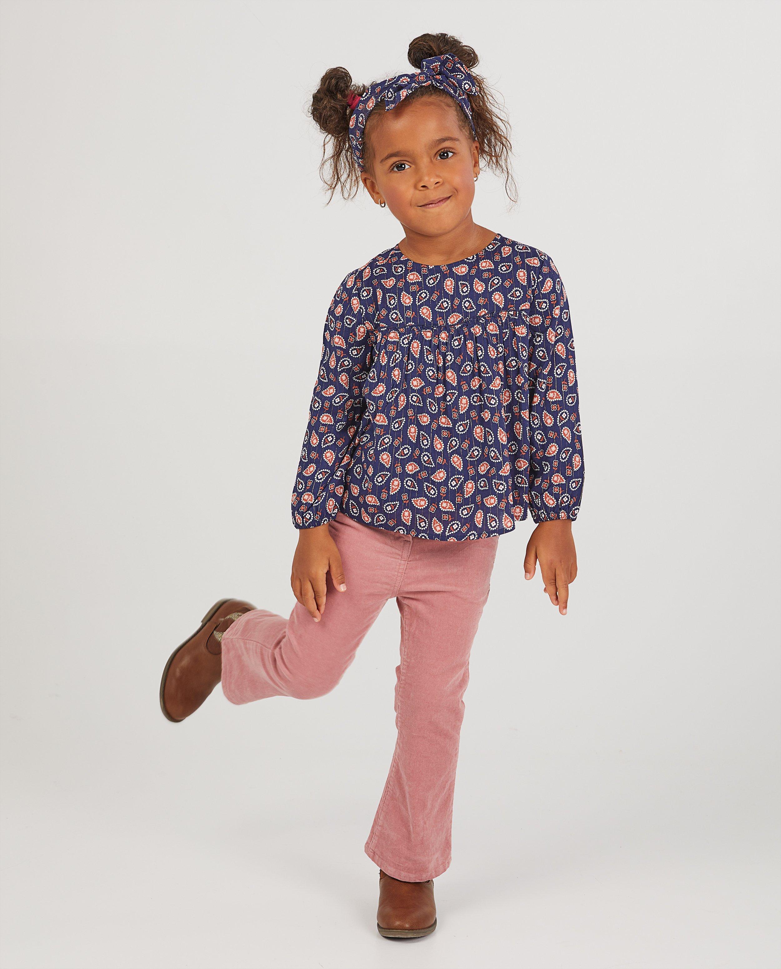 Blouse bleue, motif cachemire - et fil métallisé - Milla Star