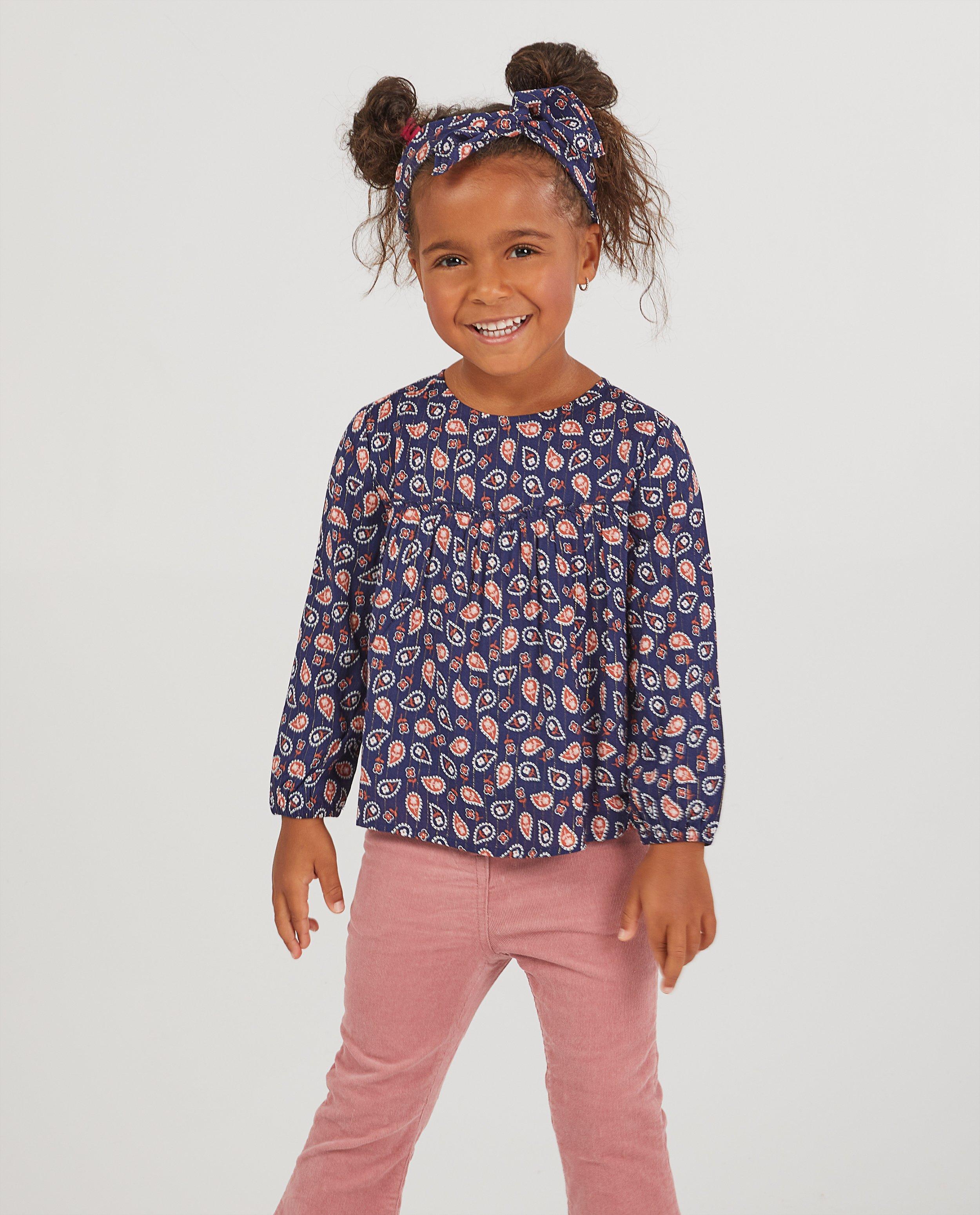 Chemises - Blouse bleue, motif cachemire
