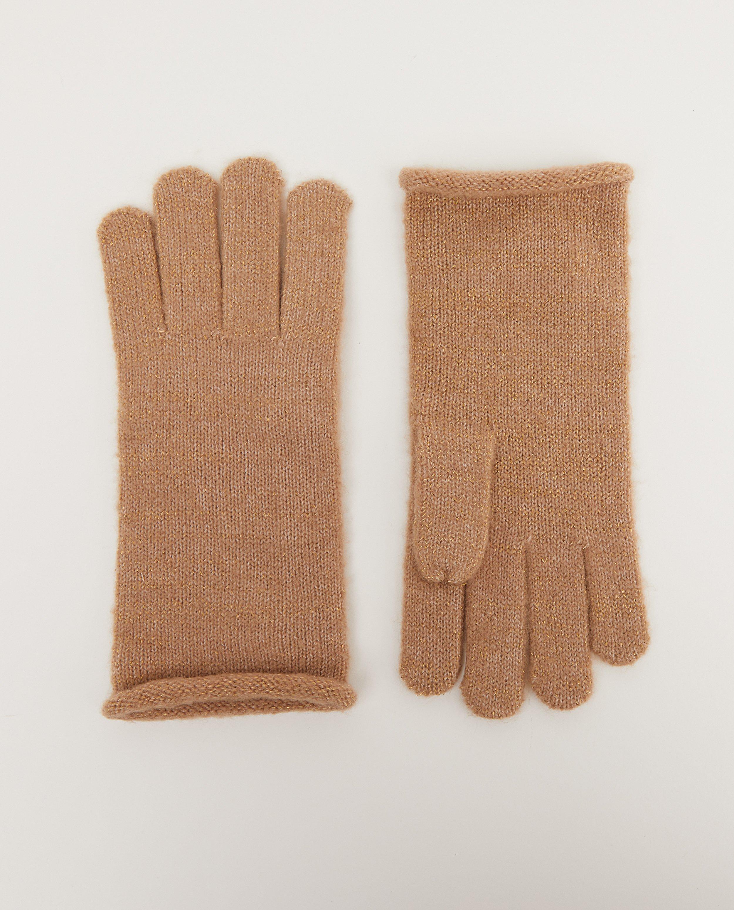Bruine handschoenen Pieces - met metaaldraad - Pieces