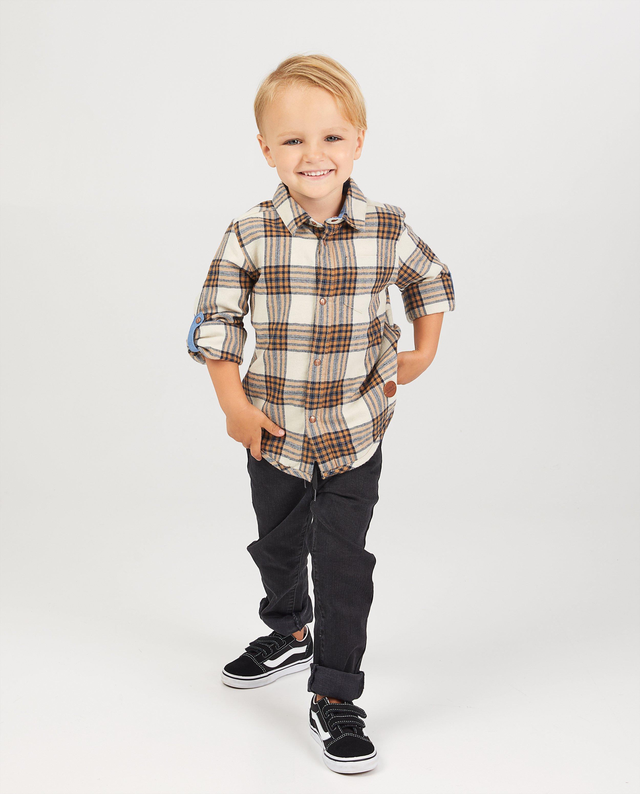 Chemise beige à carreaux - sur toute la surface - Kidz Nation