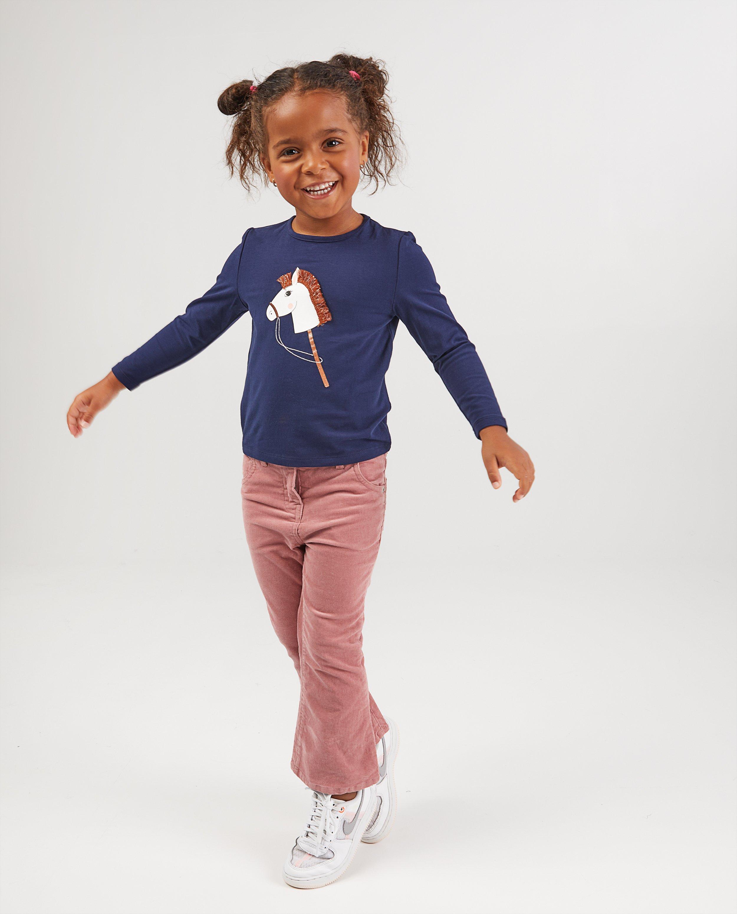Blauwe longsleeve van biokatoen - met speciale print - Milla Star