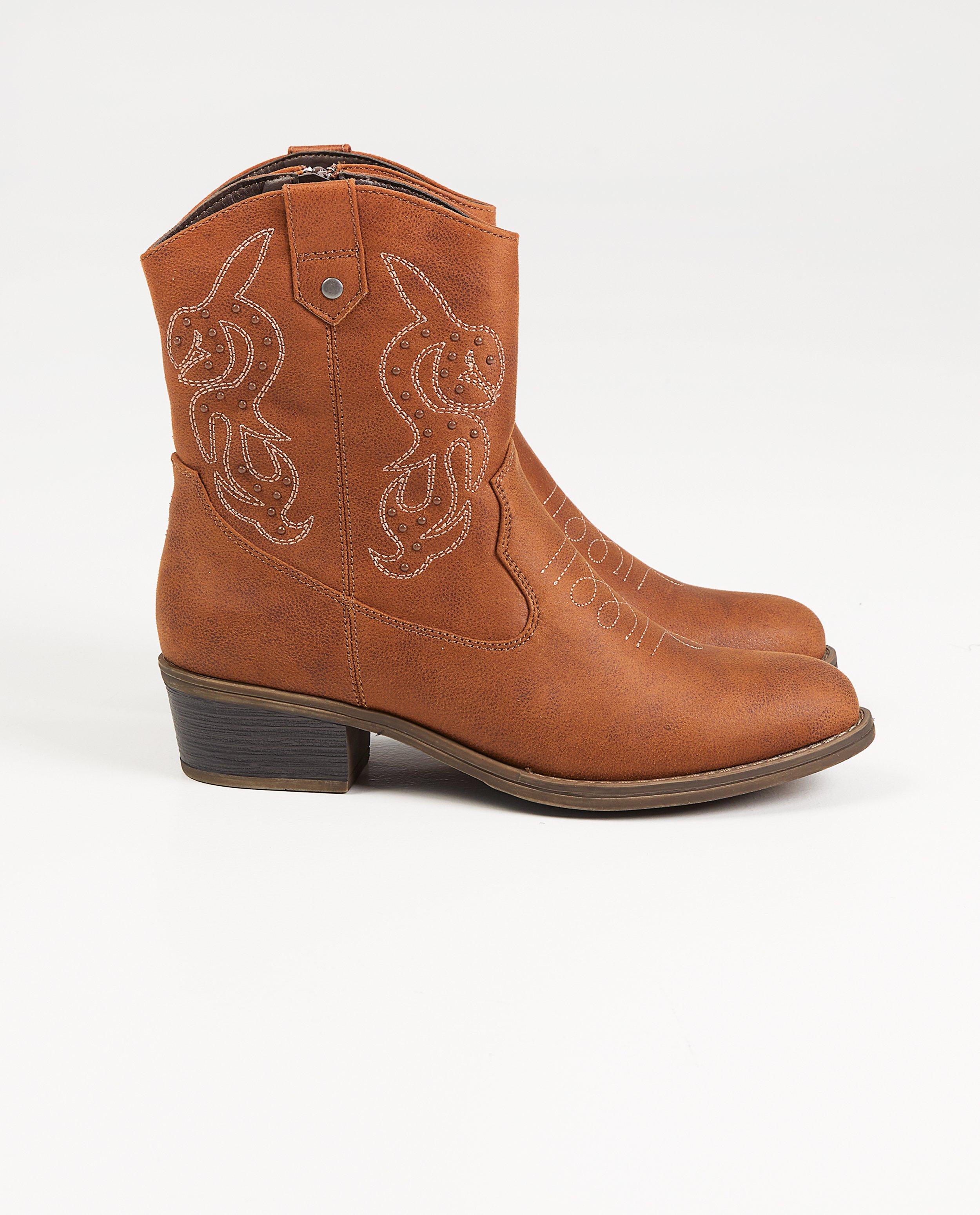 Bottes brunes, pointure 36-41 - avec surpiqûre décorative - Sprox