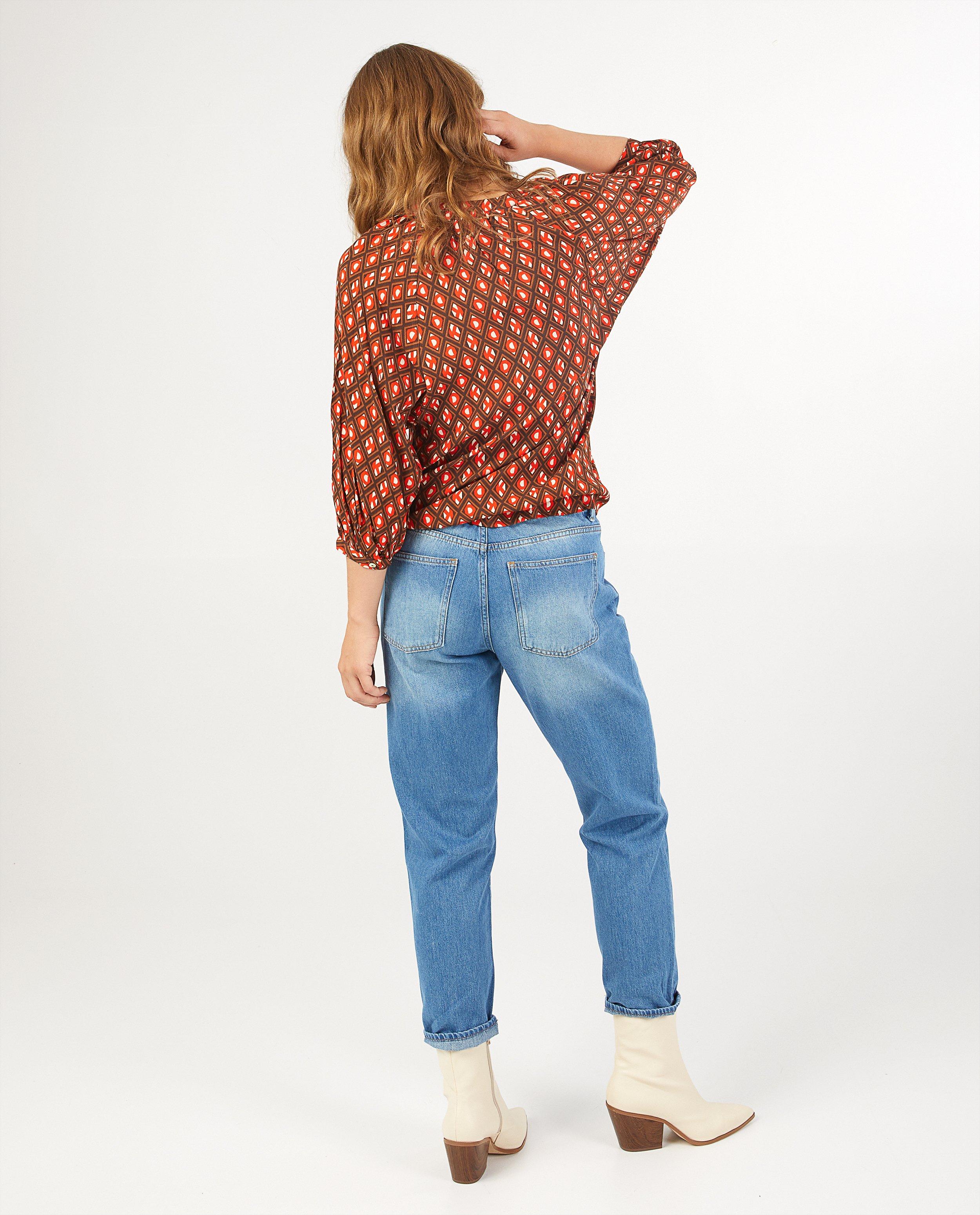 Blouse met print Karen Damen - Product Detail - donkerbruin - afbeelding nummer 3