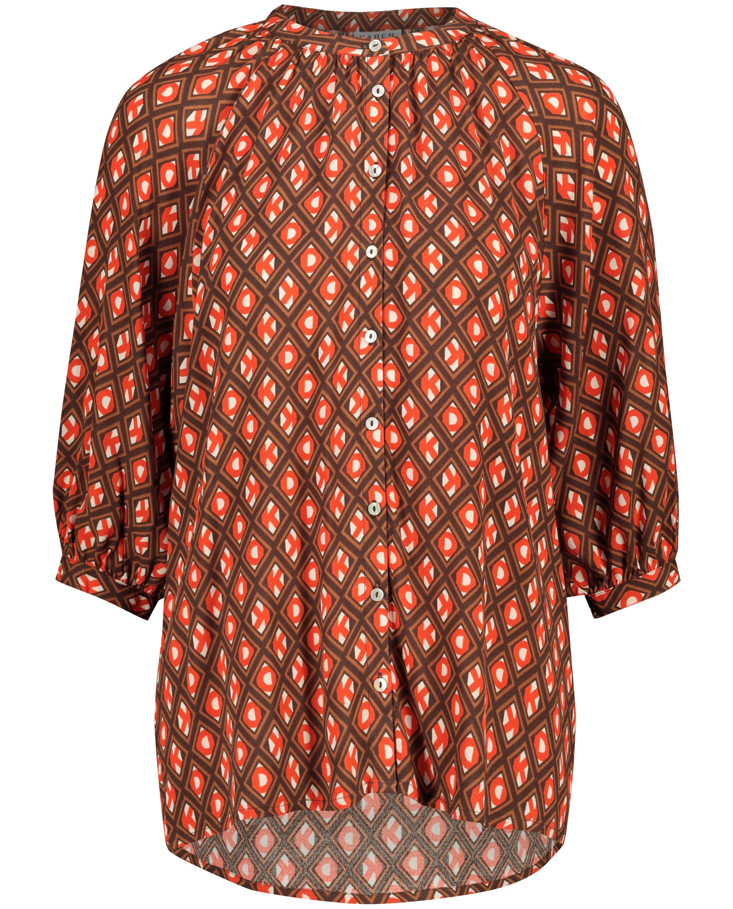 Blouse met print Karen Damen - Product Detail - donkerbruin - afbeelding nummer 5