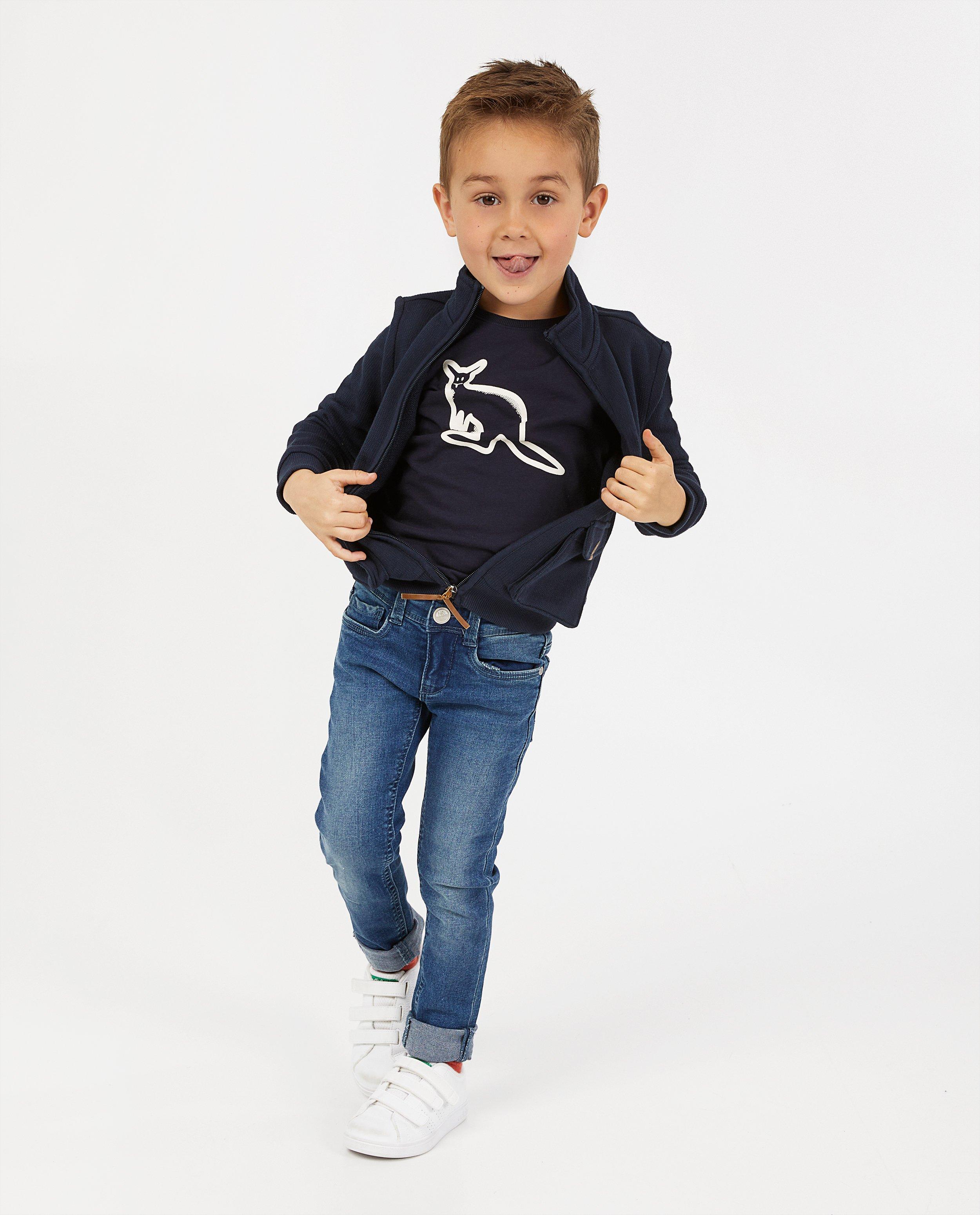 Gilet bleu, fermeture à glissière - fine structure - Kidz Nation