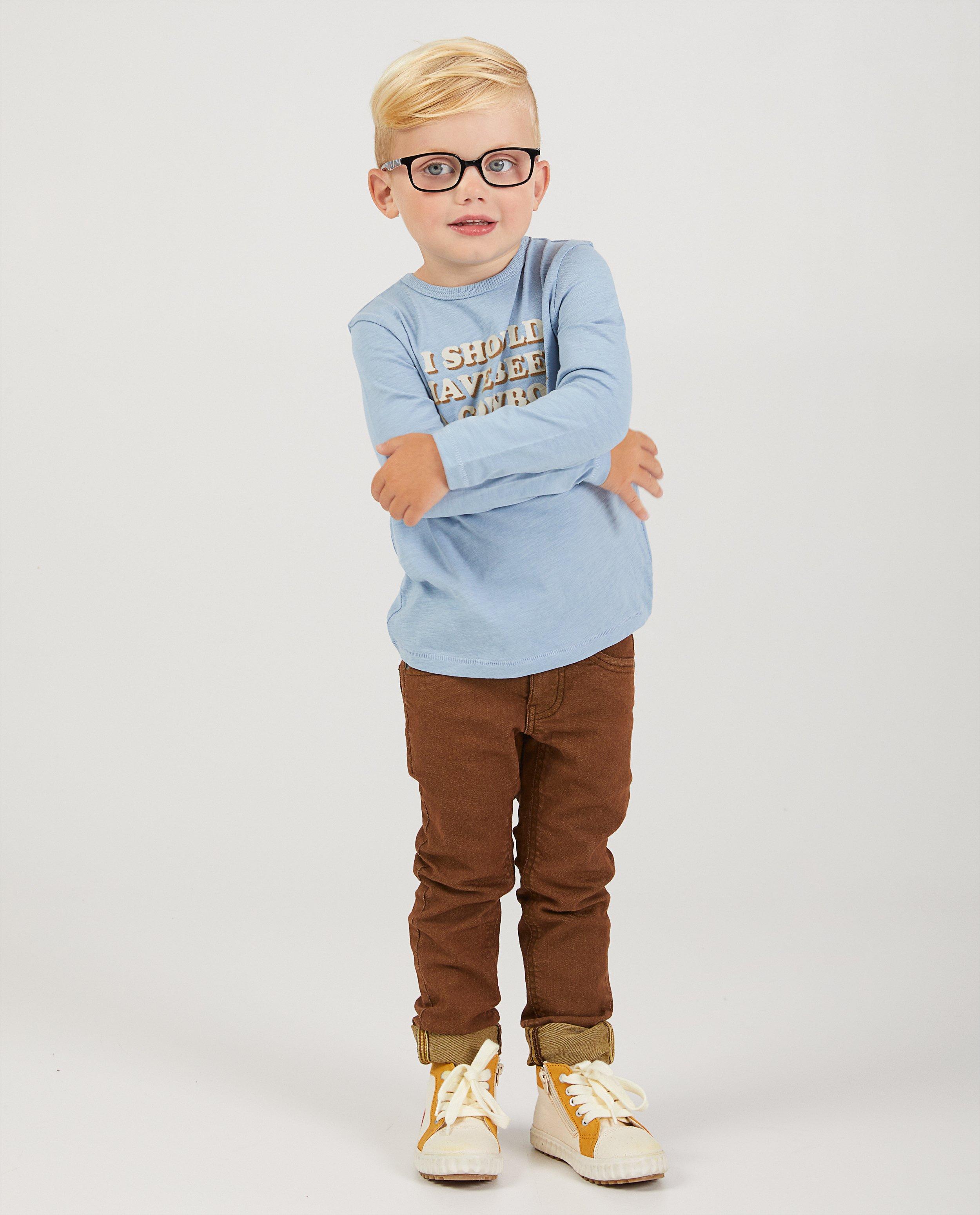 Blauwe longsleeve met opschrift - speciale print - Kidz Nation