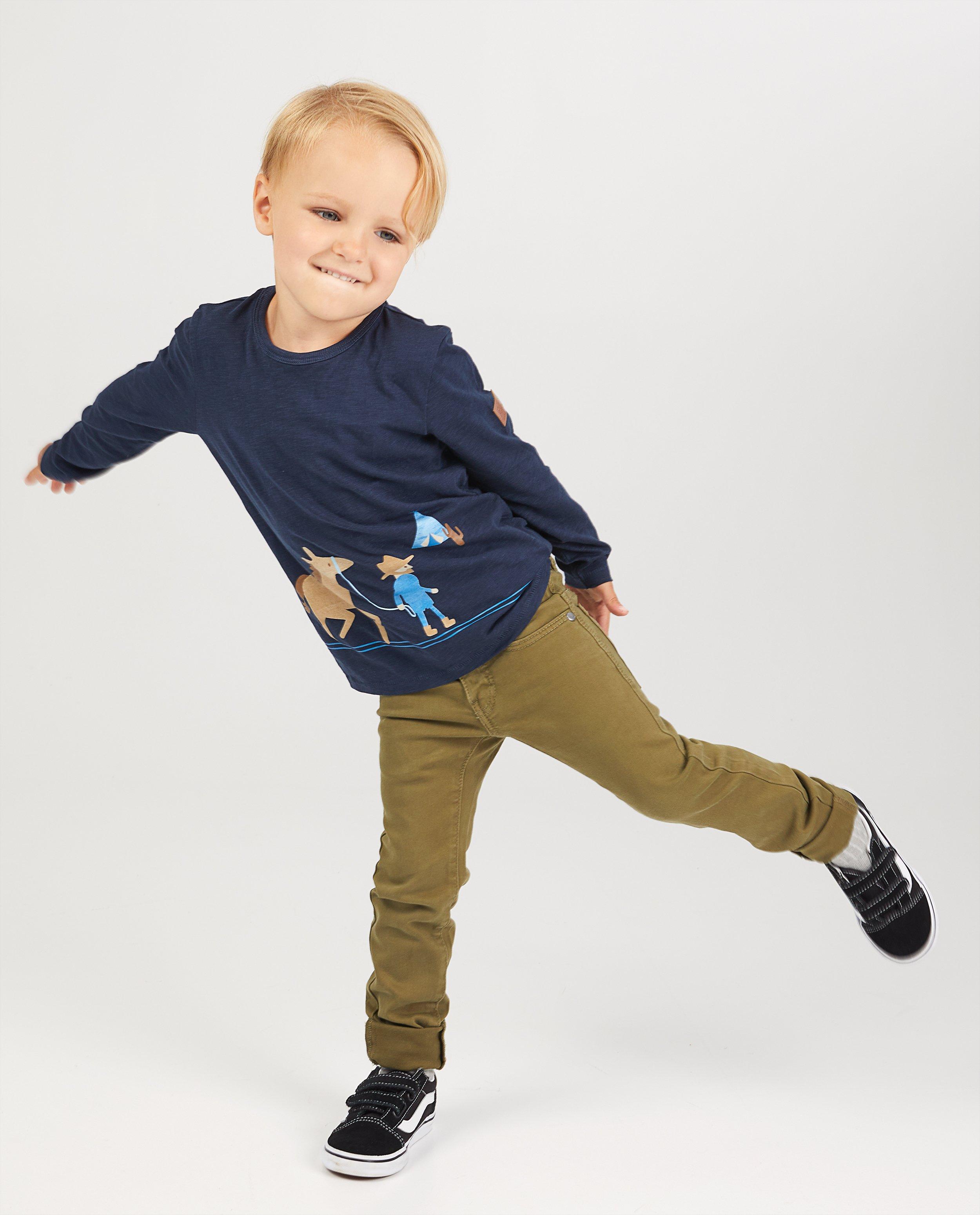 T-shirt à manches longues écru avec imprimé - stretch - Kidz Nation