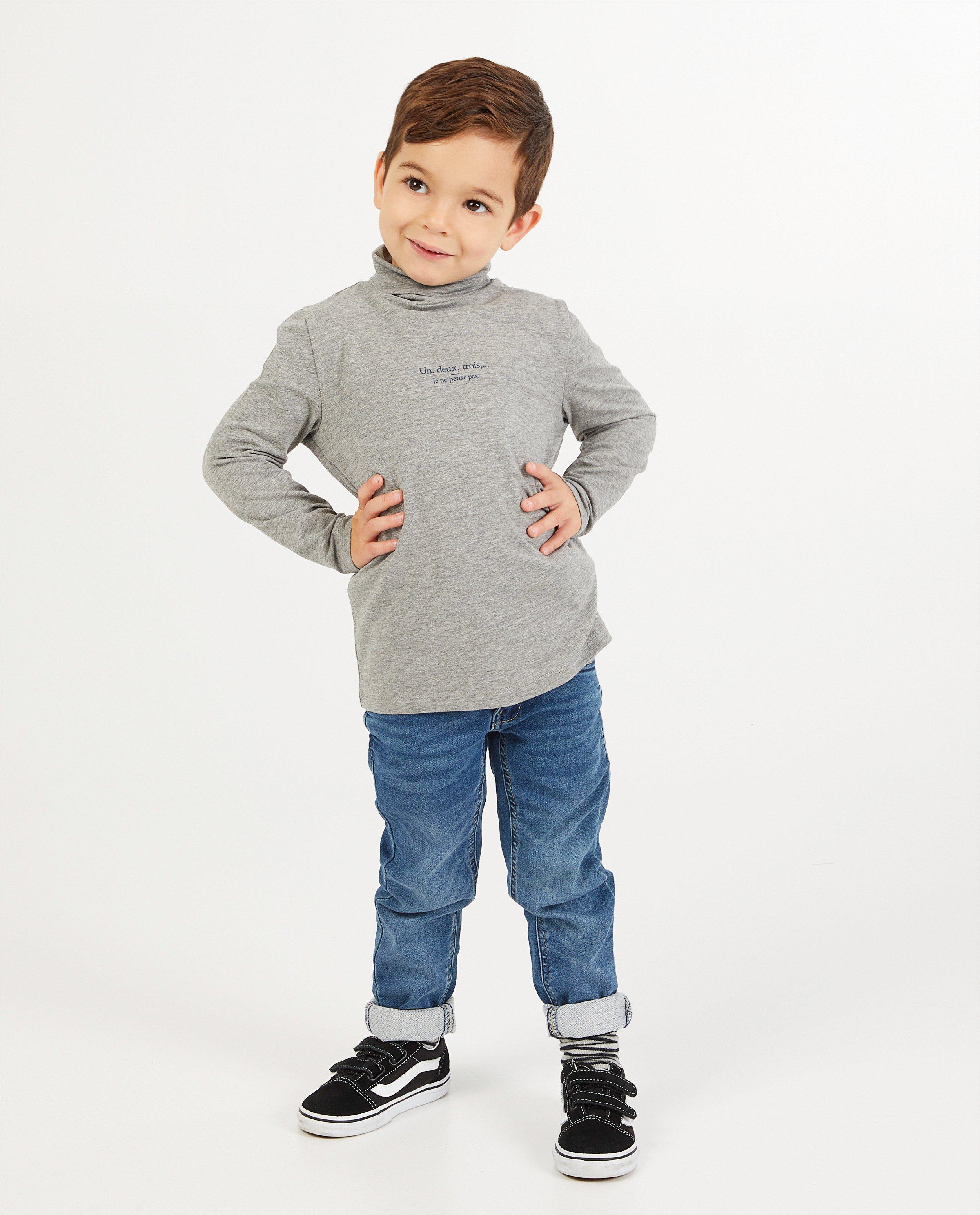 Sous-pull gris à imprimé BESTies - en coton bio - Besties