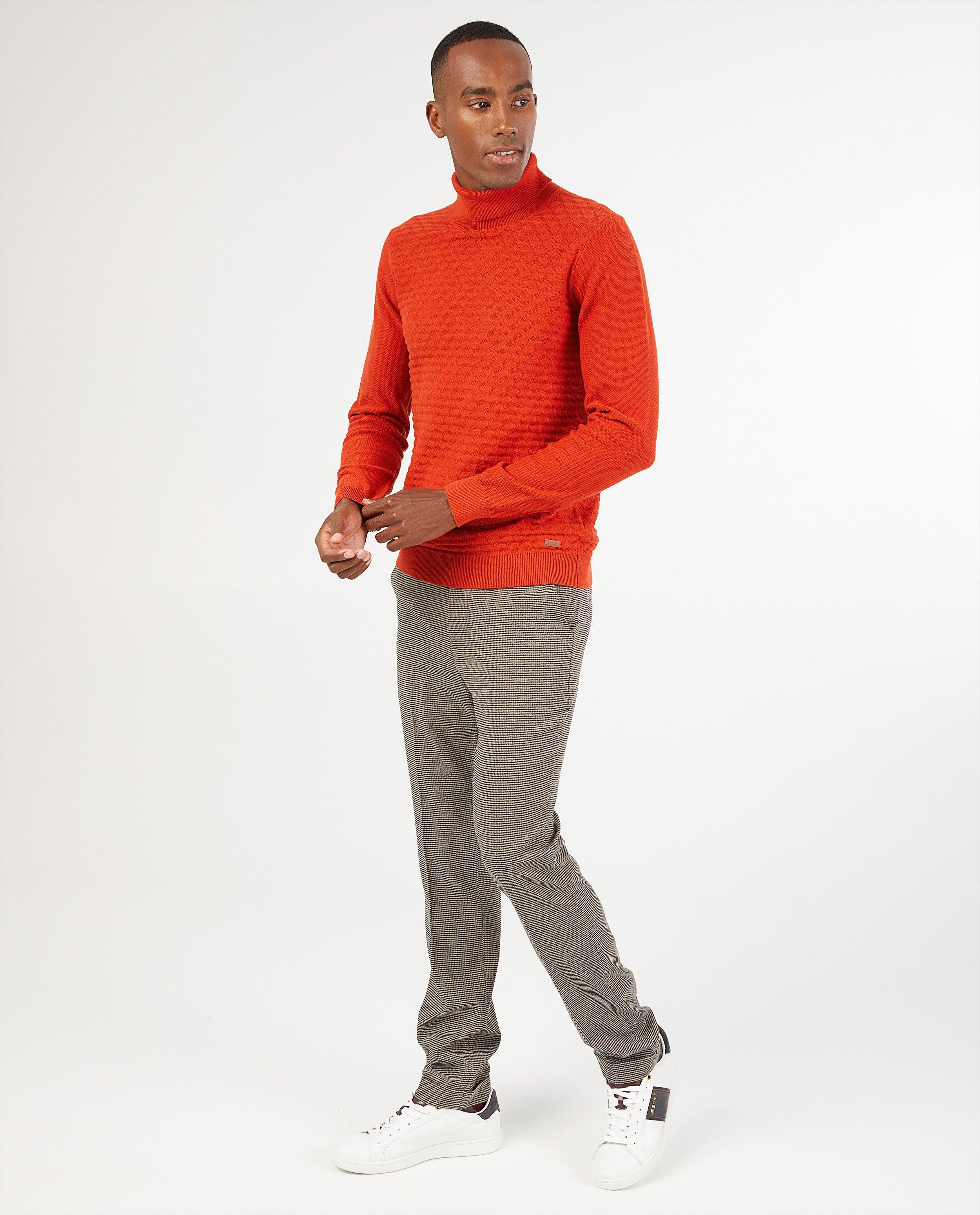 Bruine broek Hampton Bays - met allover print - Hampton Bays