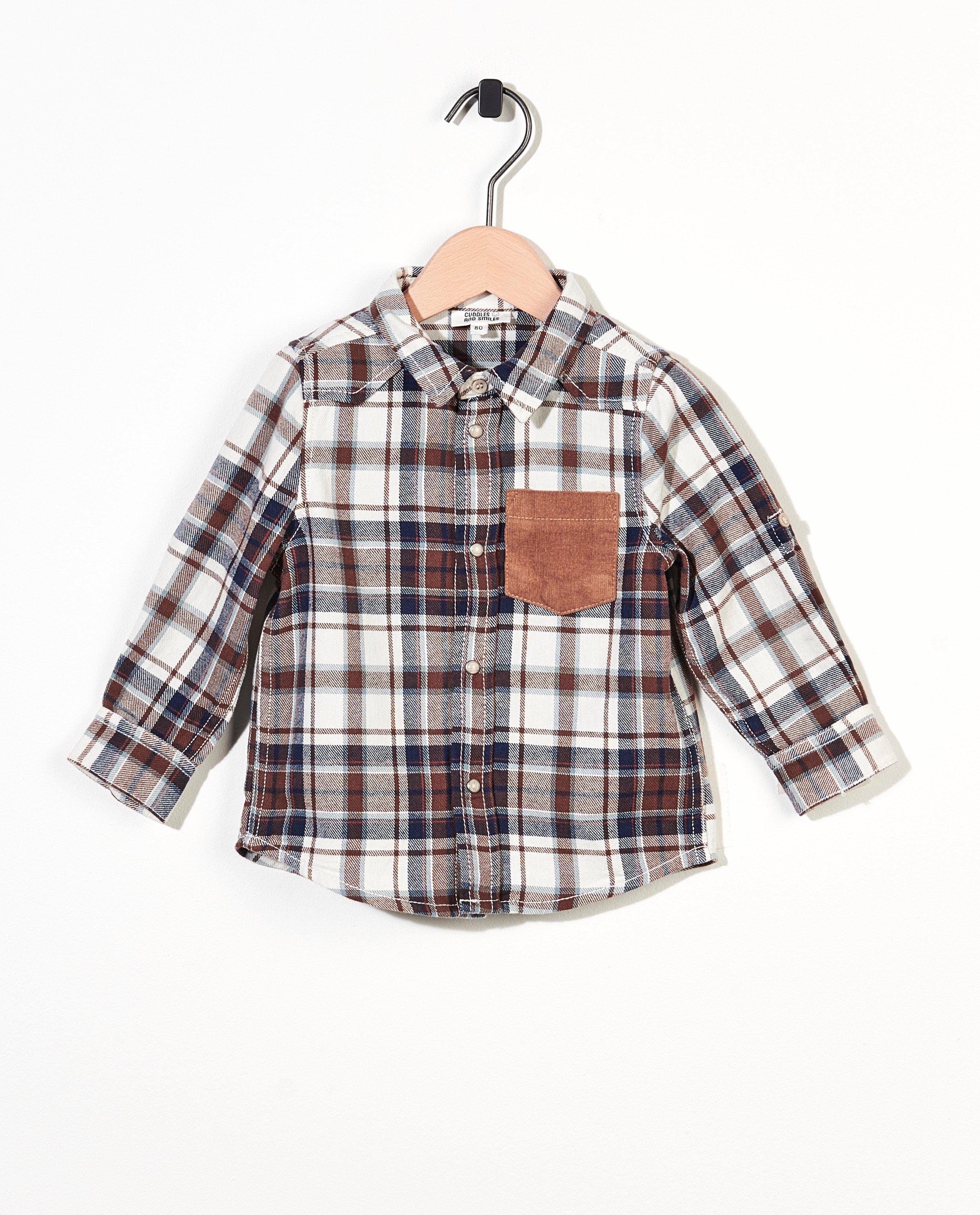 Chemise brune à carreaux - sur toute la surface - Cuddles and Smiles