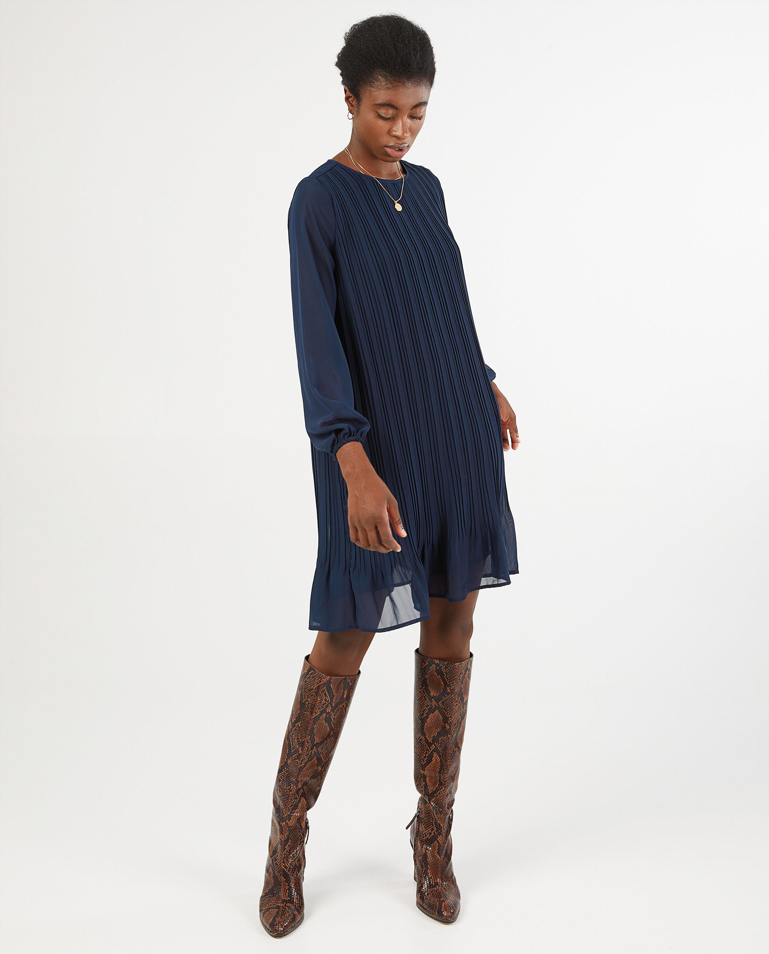 Robe bleue Sara De Paduwa - effet plissé - Sara de Paduwa