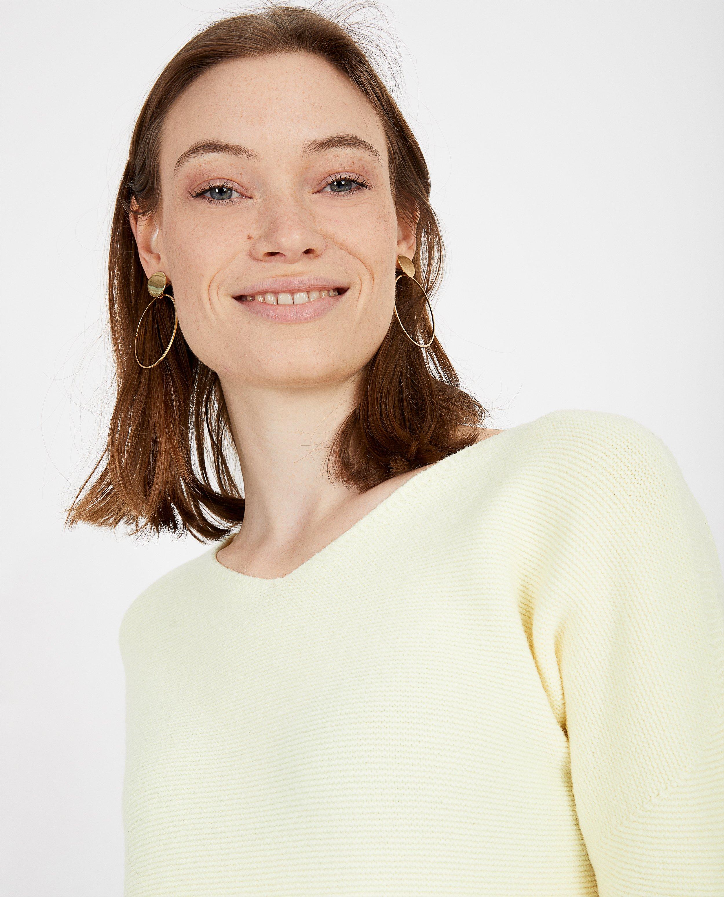 Pulls - Pull jaune tricoté