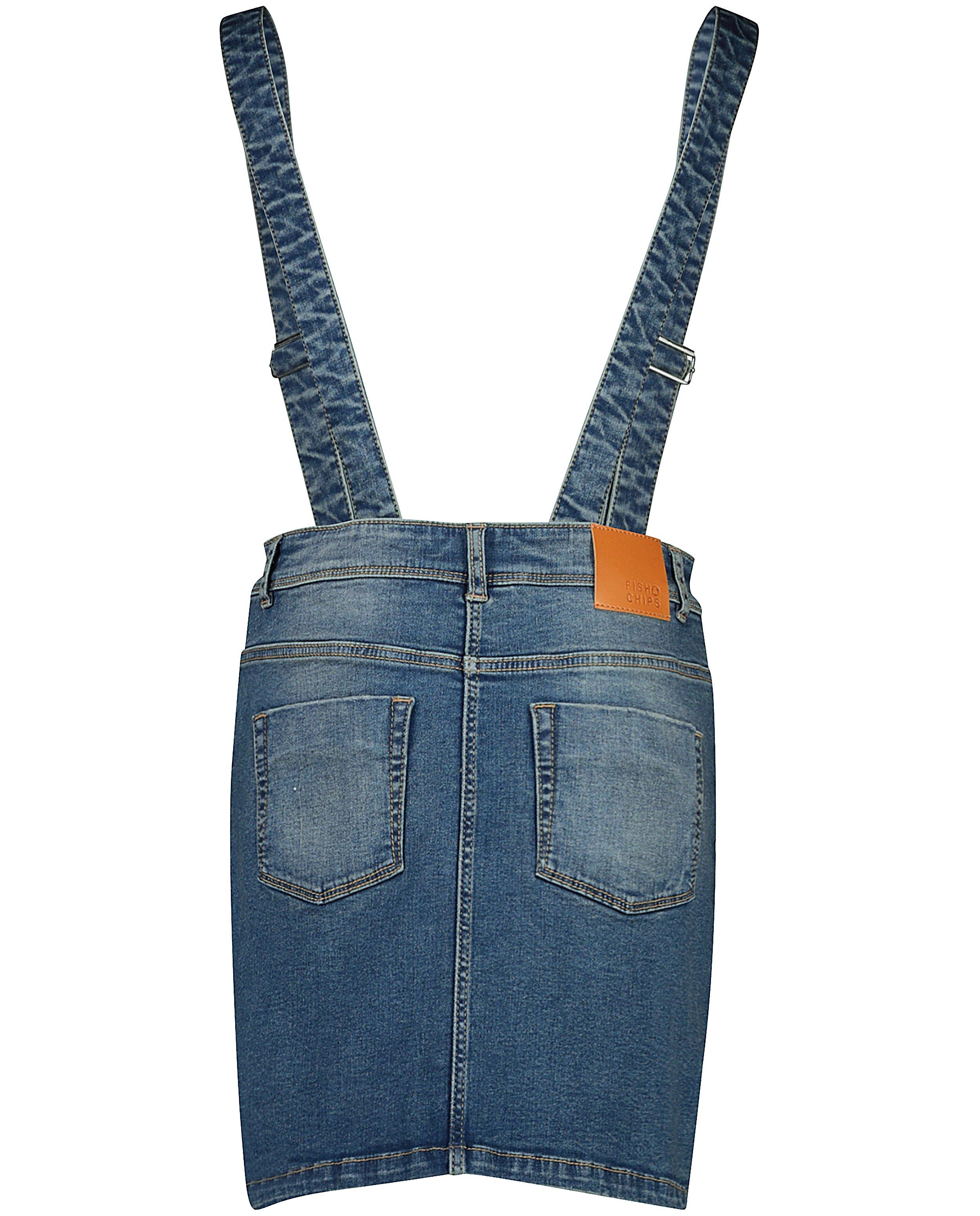 Rokken - Blauwe denim salopetterok