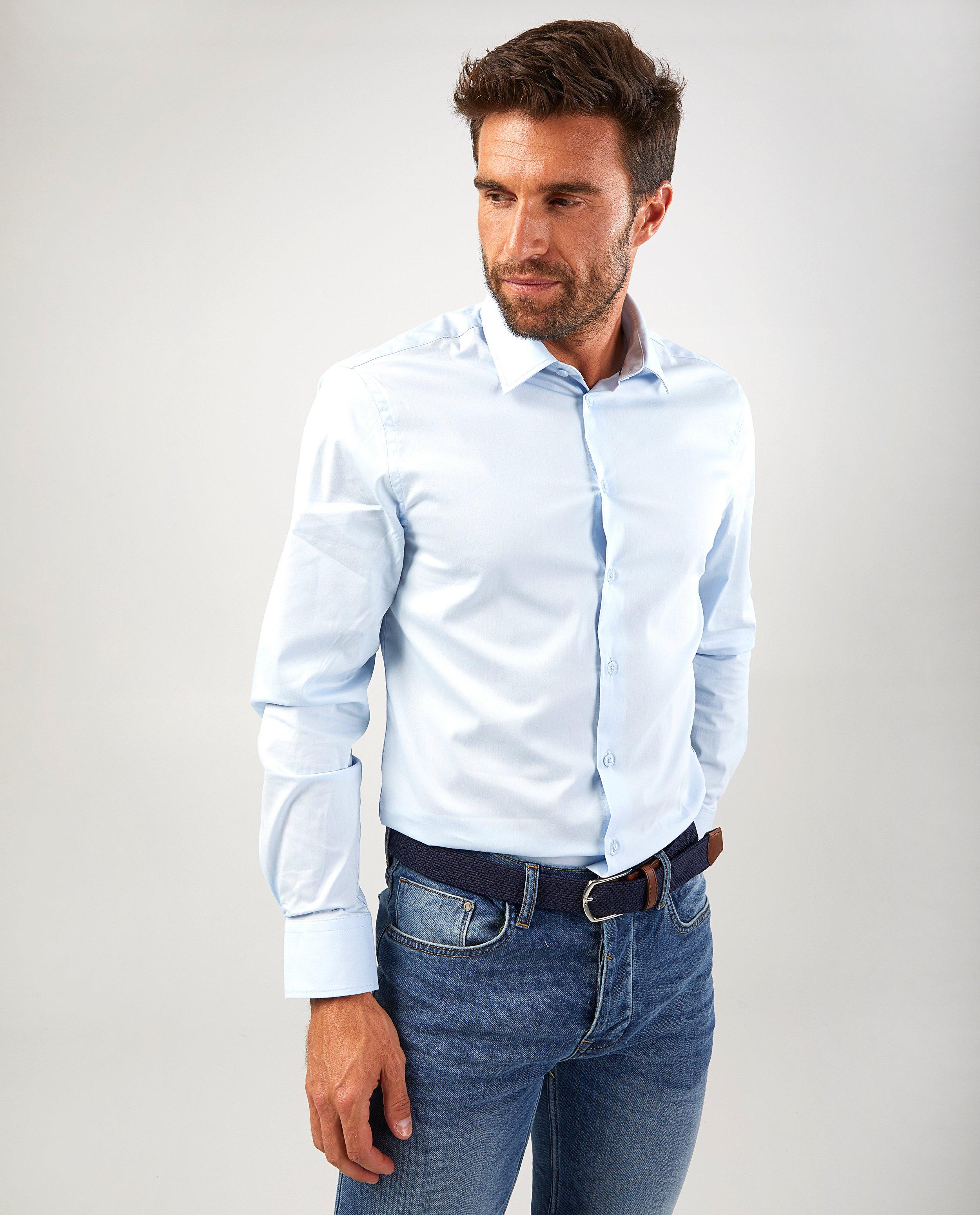 Chemise bleu clair stretch Iveo JBC Belgique Belgique