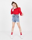 Pull rouge à motif ajouré - fin tricot - Paris