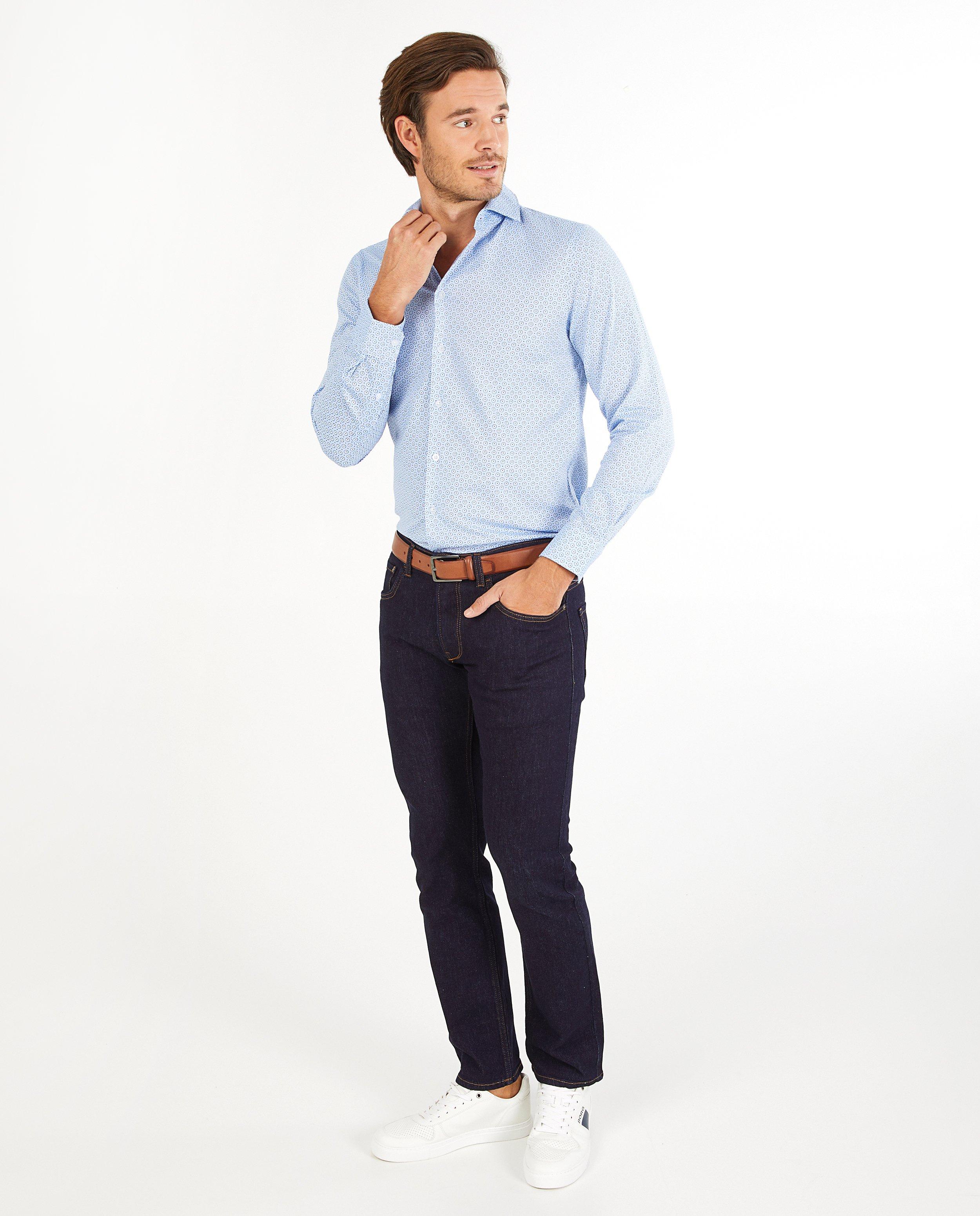 Chemise bleu clair avec imprimé - Imprimé intégral - Iveo