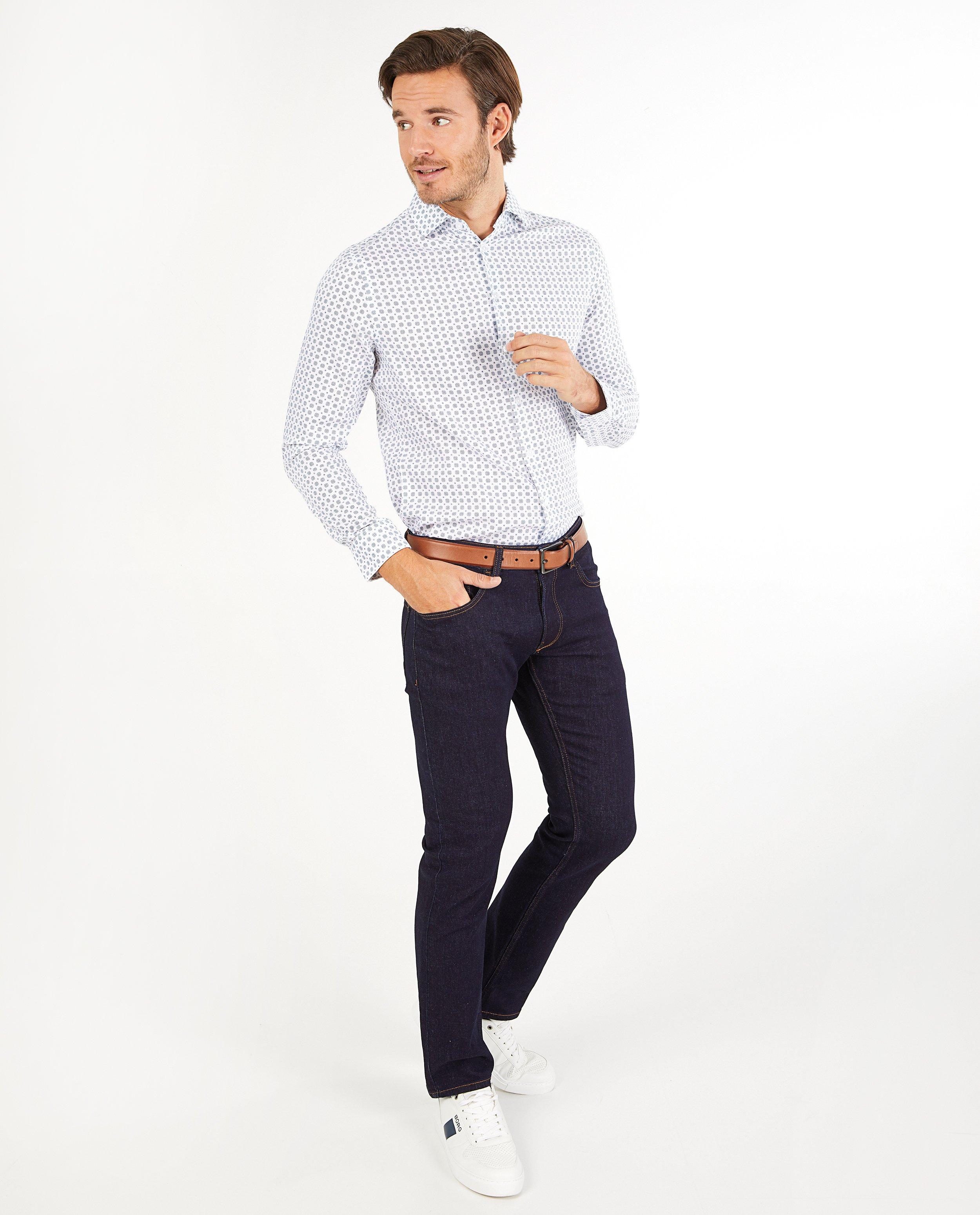 Chemise blanche avec joli imprimé - Imprimé intégral - Iveo