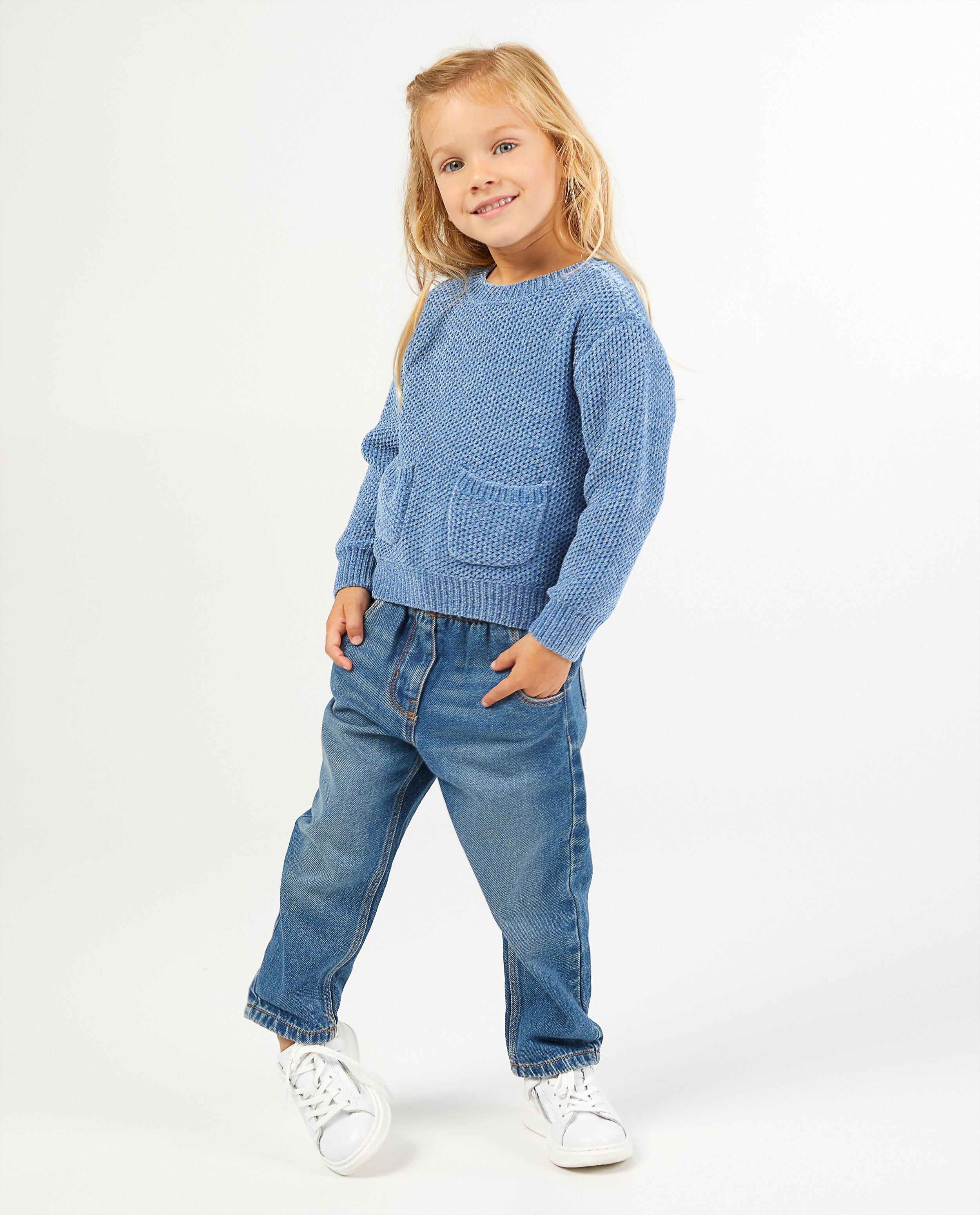 Pull bleu avec fil métallisé - et 2 poches - Milla Star