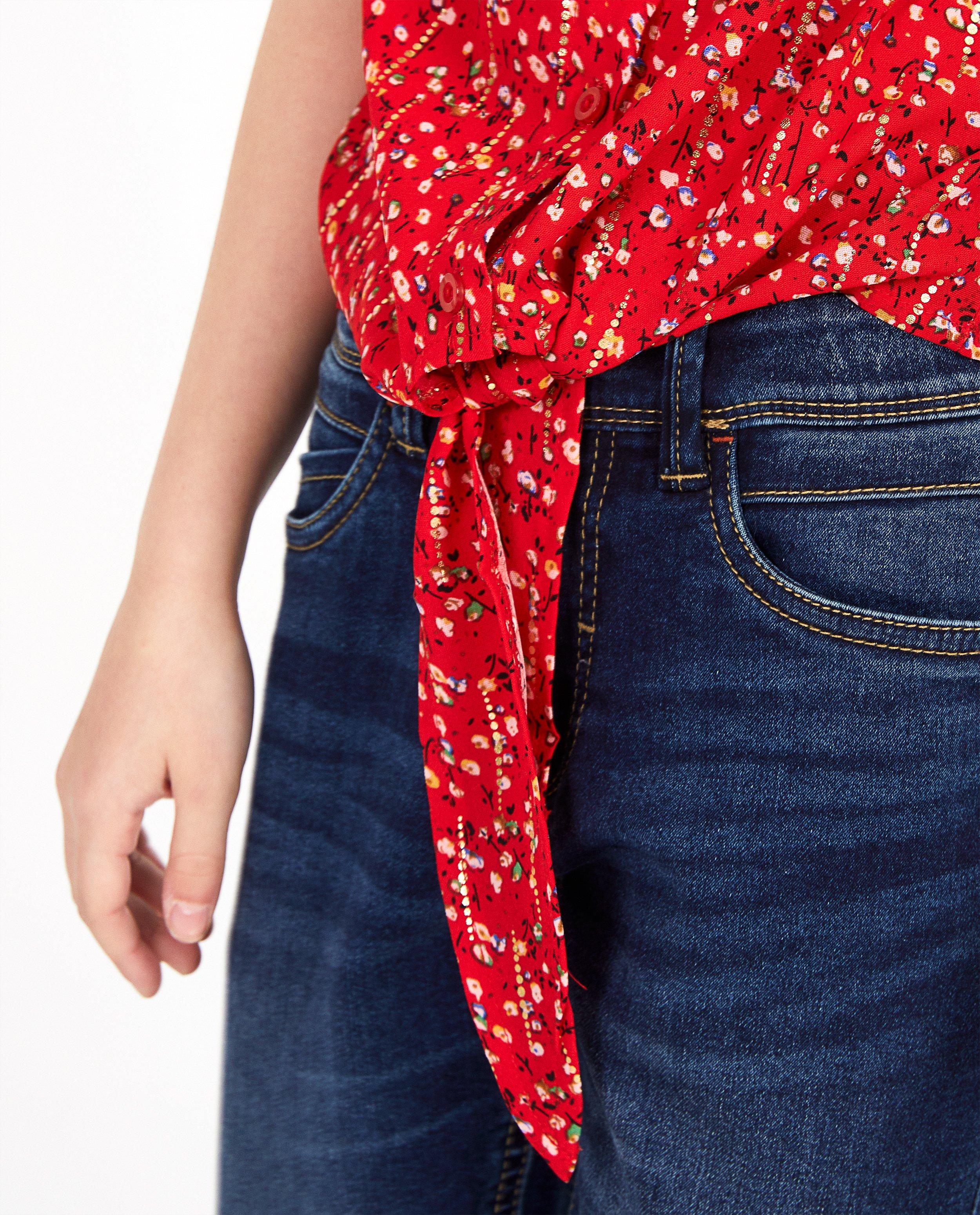 Hemden - Rode top met bloemenprint
