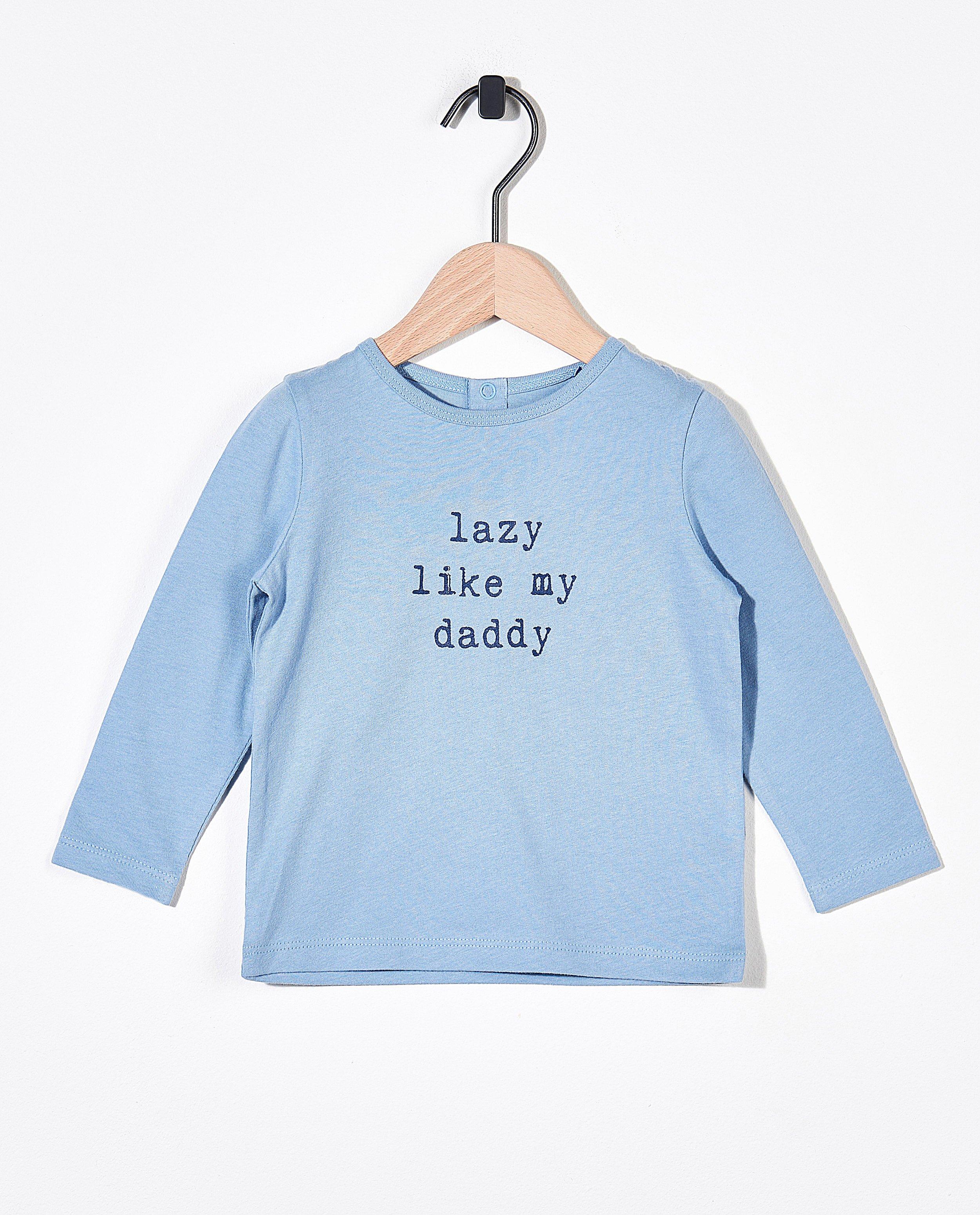 T-shirt bleu à manches longues BESTies - à inscription - Besties