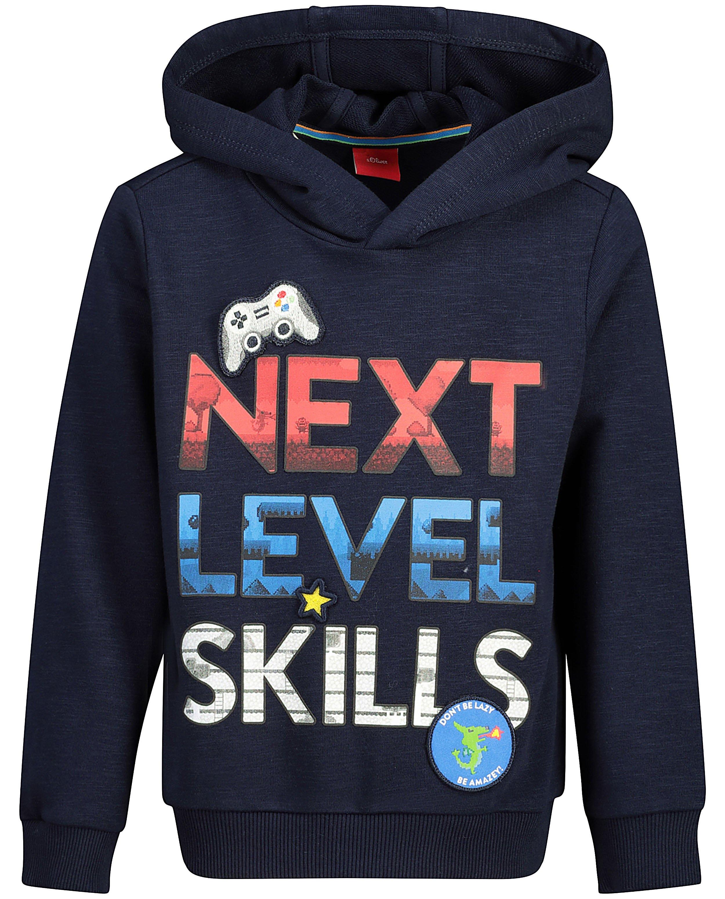 Hoodie bleu à imprimé s.Oliver - inscription - S. Oliver