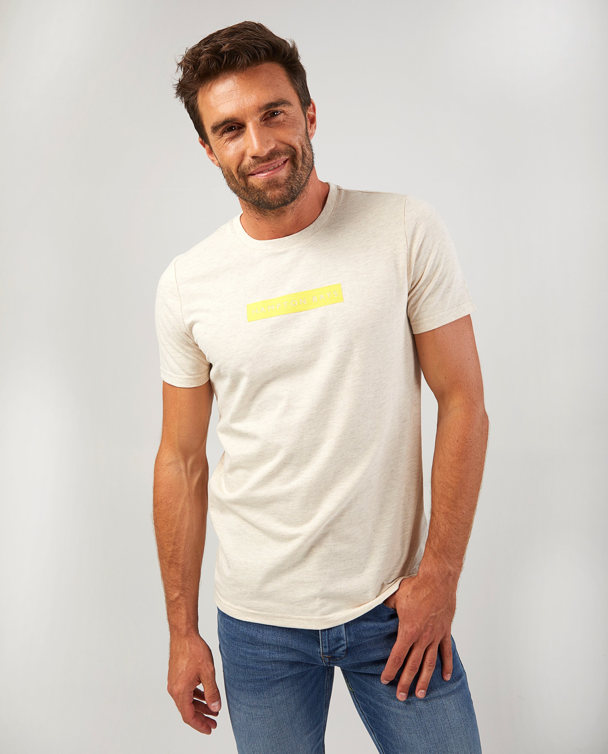 Beige T-shirt Hampton Bays - met opschrift - Hampton Bays