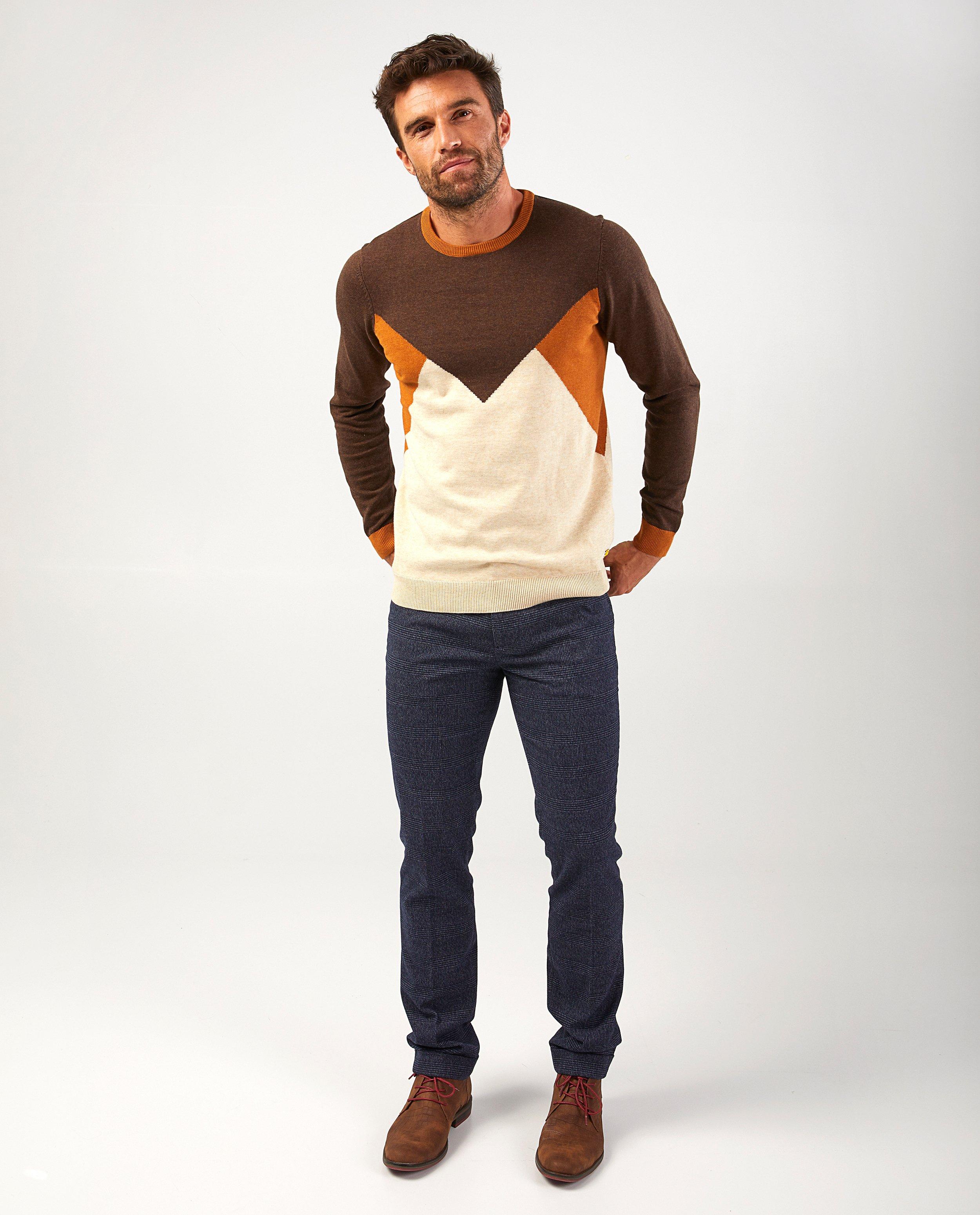 Pull brun Hampton Bays - color block - Hampton Bays