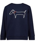 Donkerblauwe sweater met print - hond - Kidz Nation