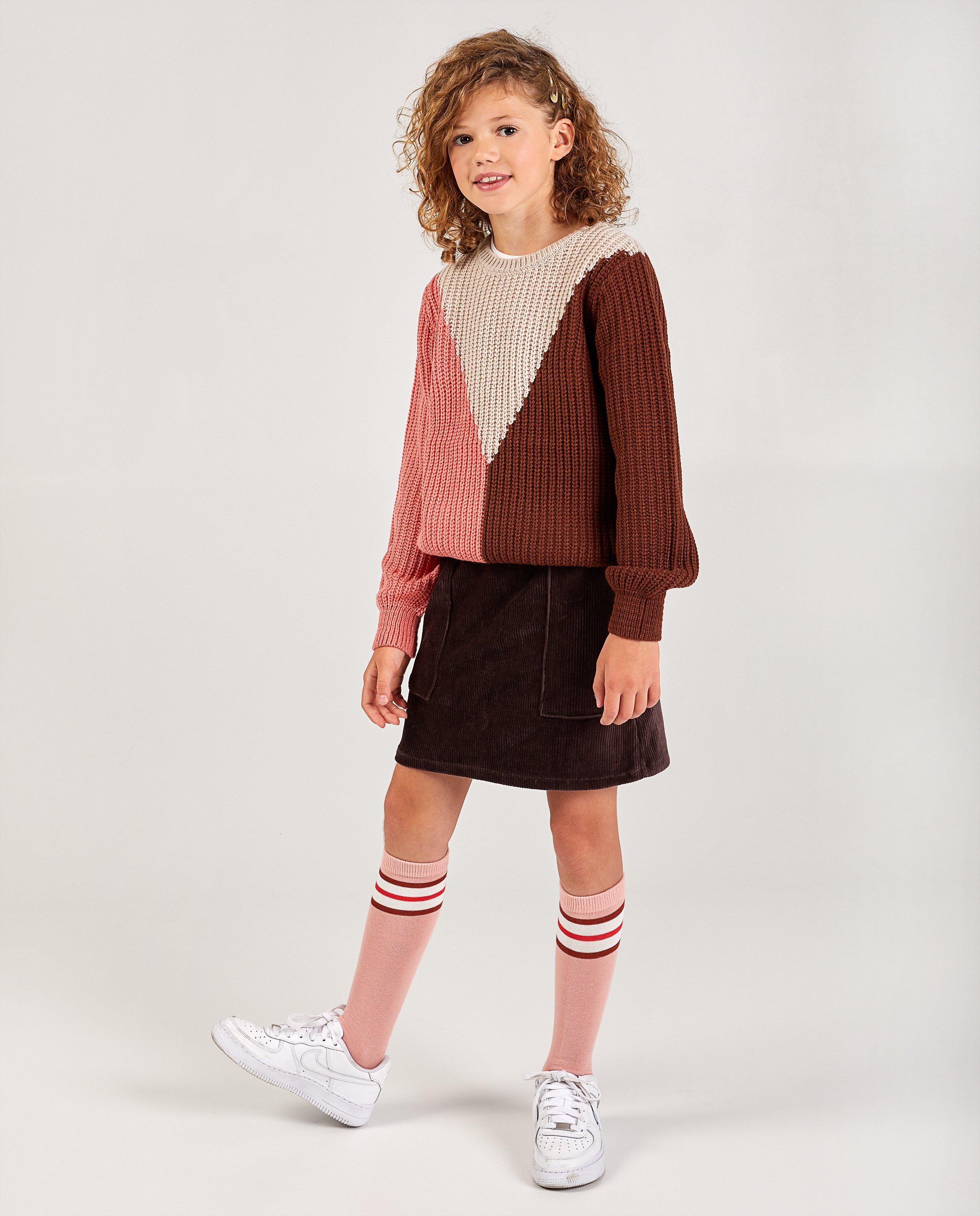 Bruine rok van ribfluweel BESTies - met grove rib - Besties