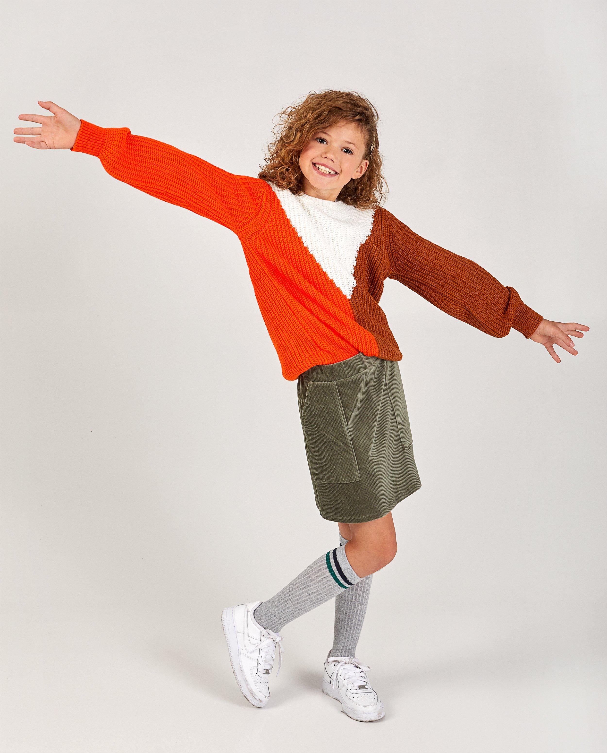 Groene rok van ribfluweel BESTies - met grove rib - Besties